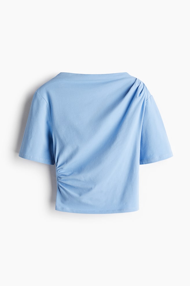 Draped T-shirt - Light blue/Cream - 1
