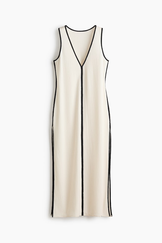 Crinkled beach dress - Crème - 1