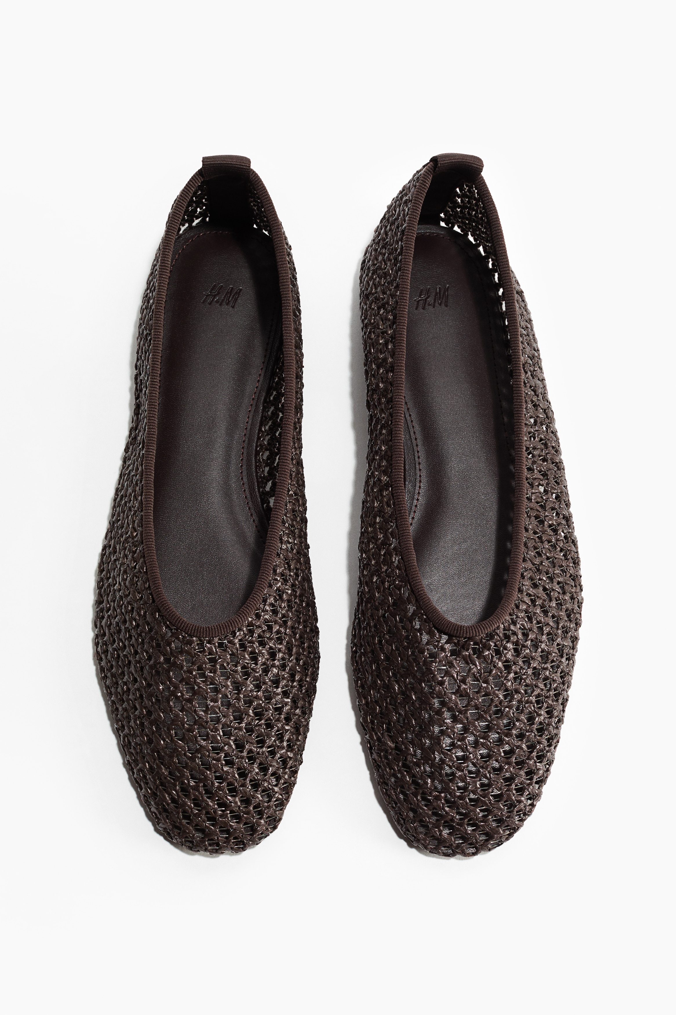 Ballerine intrecciate - Marrone scuro/Nero