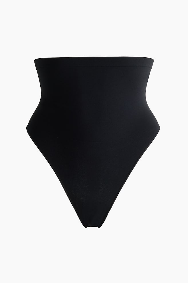Firm shape Sculpting Thong briefs - Black/Dark dusty pink - 1