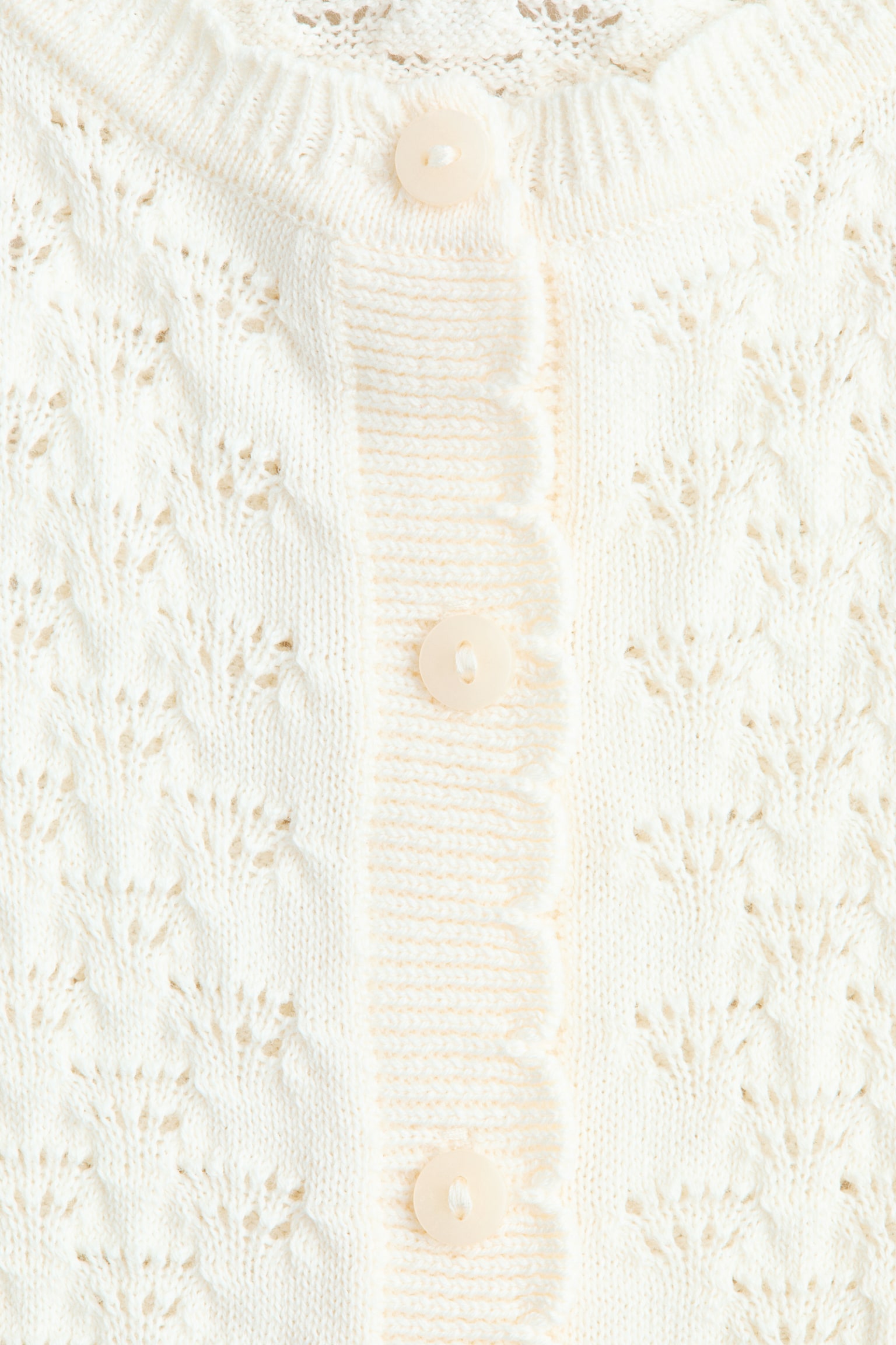 Cotton pointelle romper suit - Cream - 2