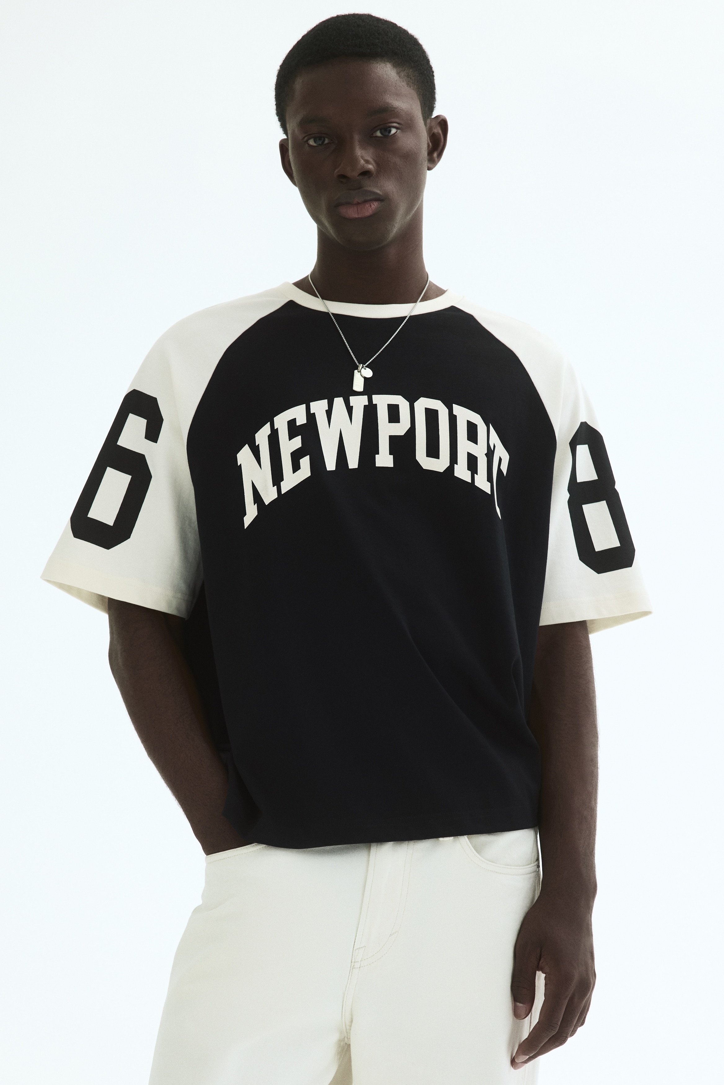 Relaxed Fit Printed T-shirt - Black/Newport/White/Newport