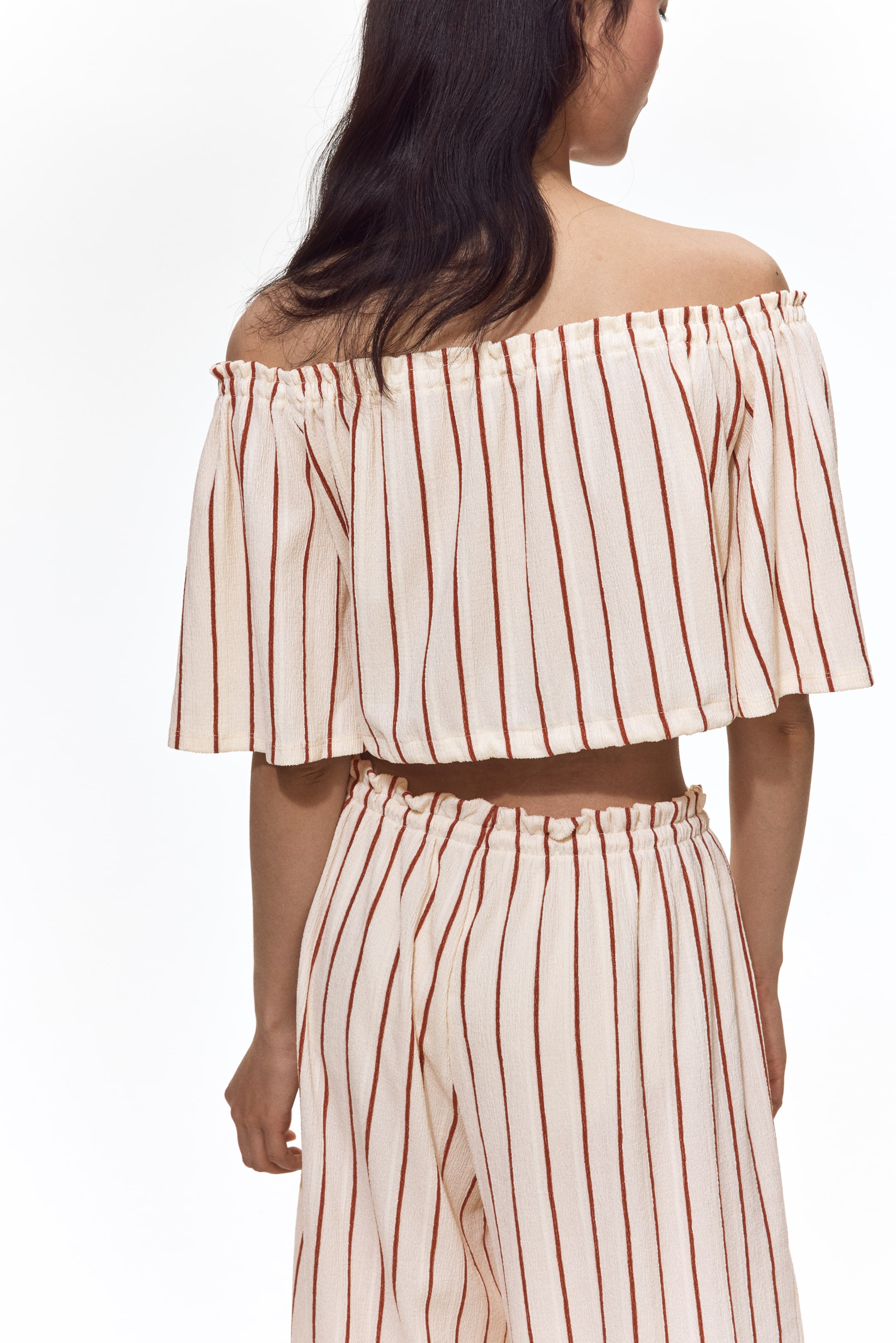 Crinkled Off-the-Shoulder Top