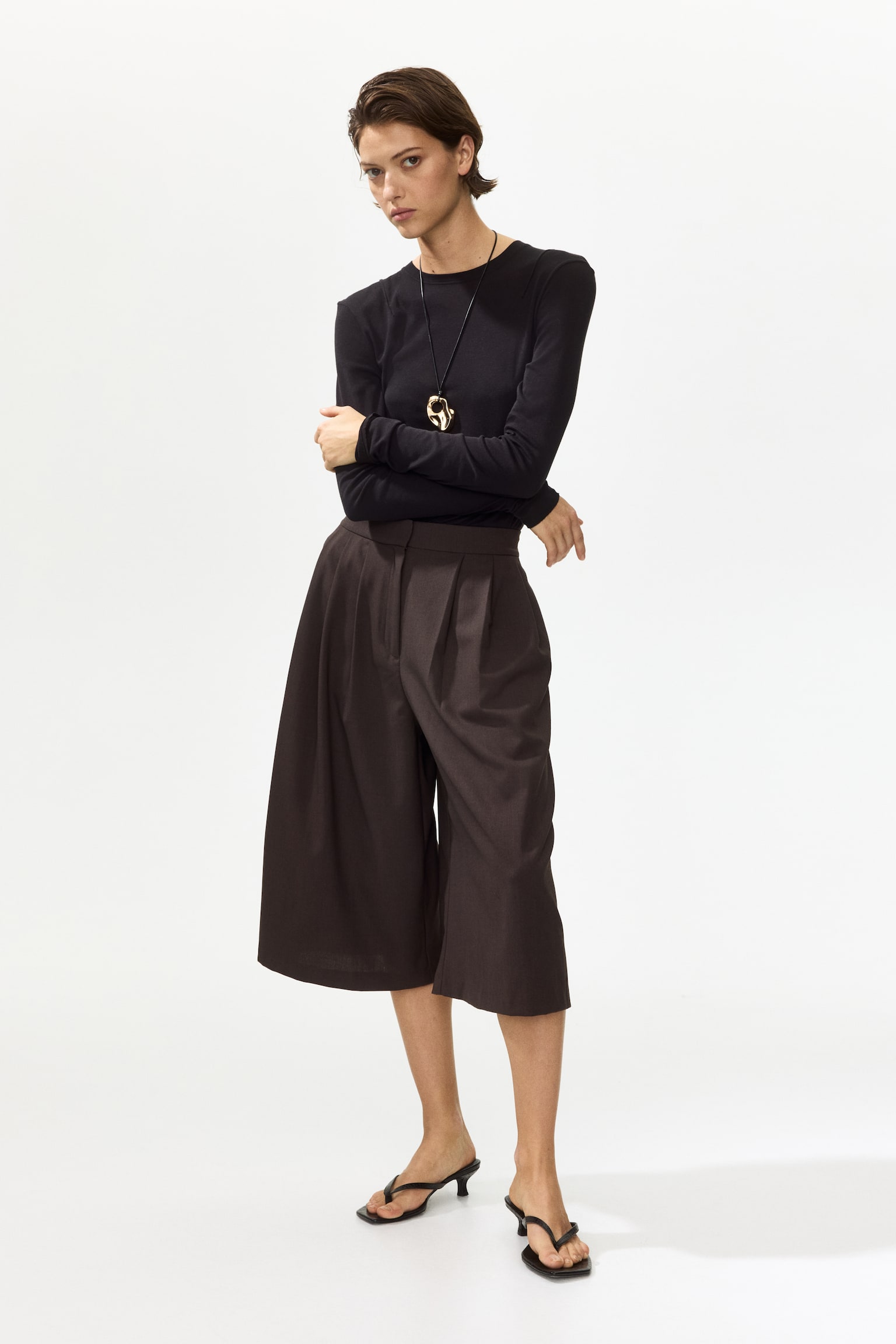 Wide culottes - Dark brown - 3