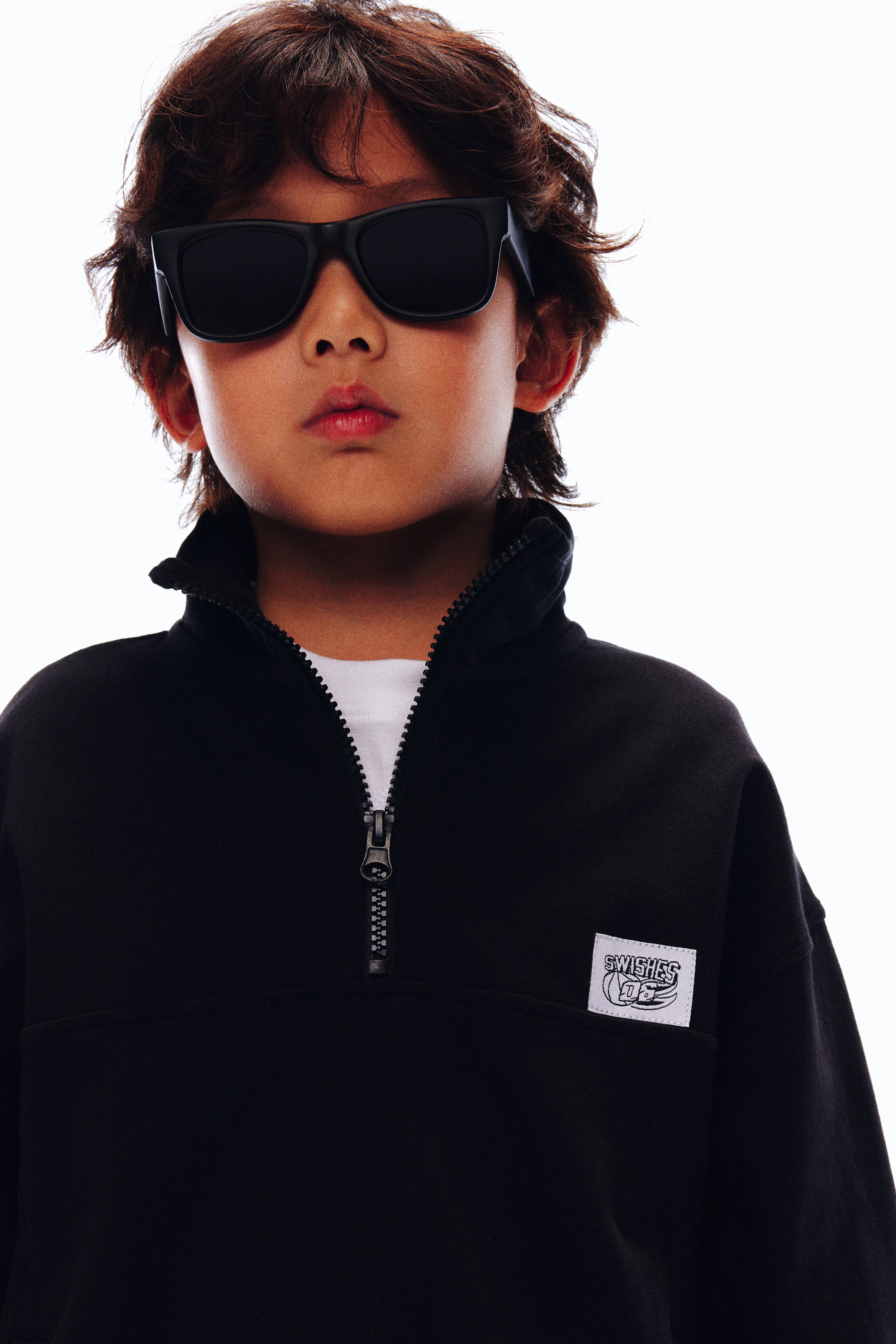 ハーフジップスウェットトップス - ブラック - Kids | H&M JP ハーフジップスウェットトップス - ブラック - Kids | H&M JP