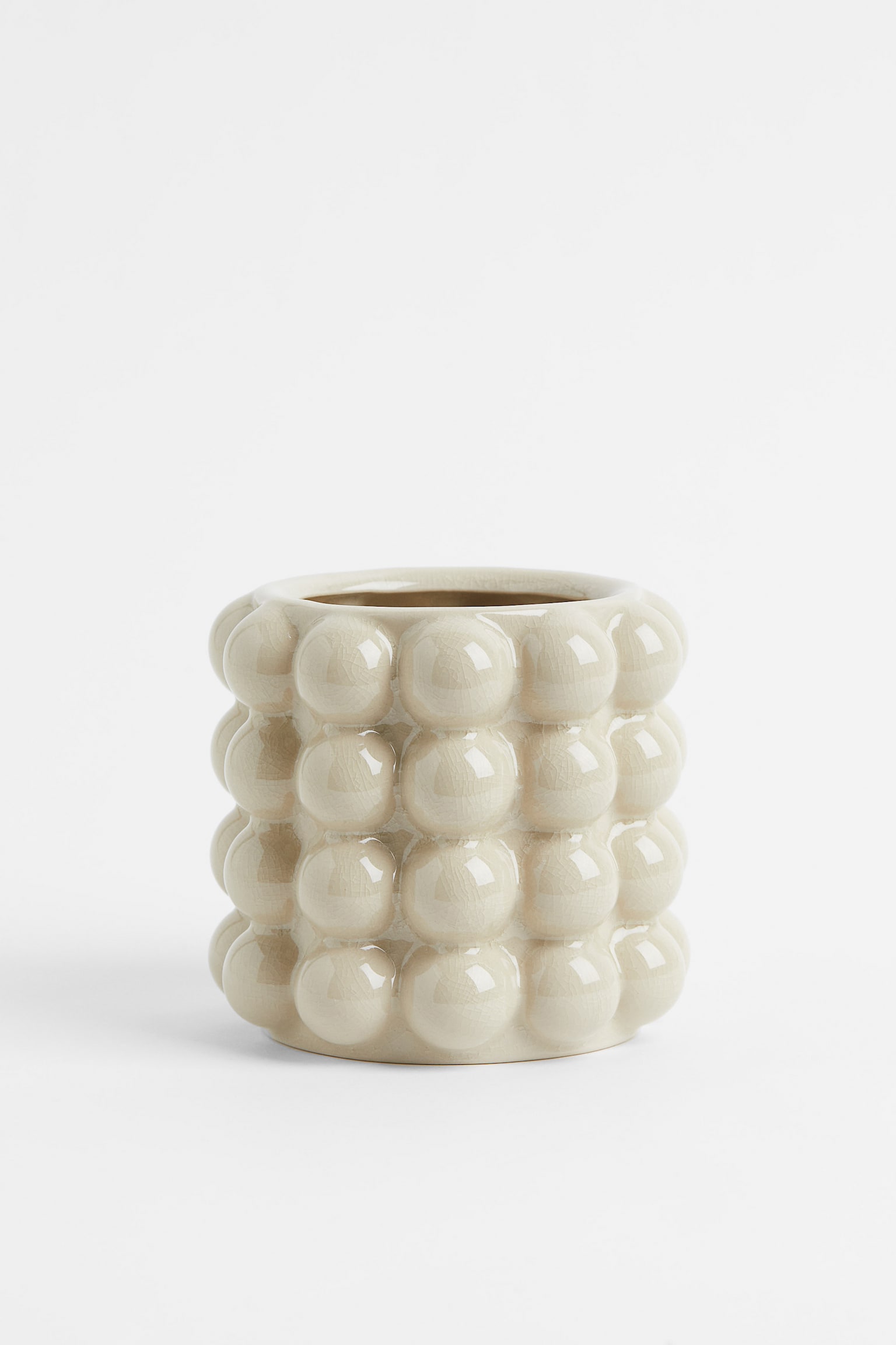 Small bubbled plant pot - White - 1