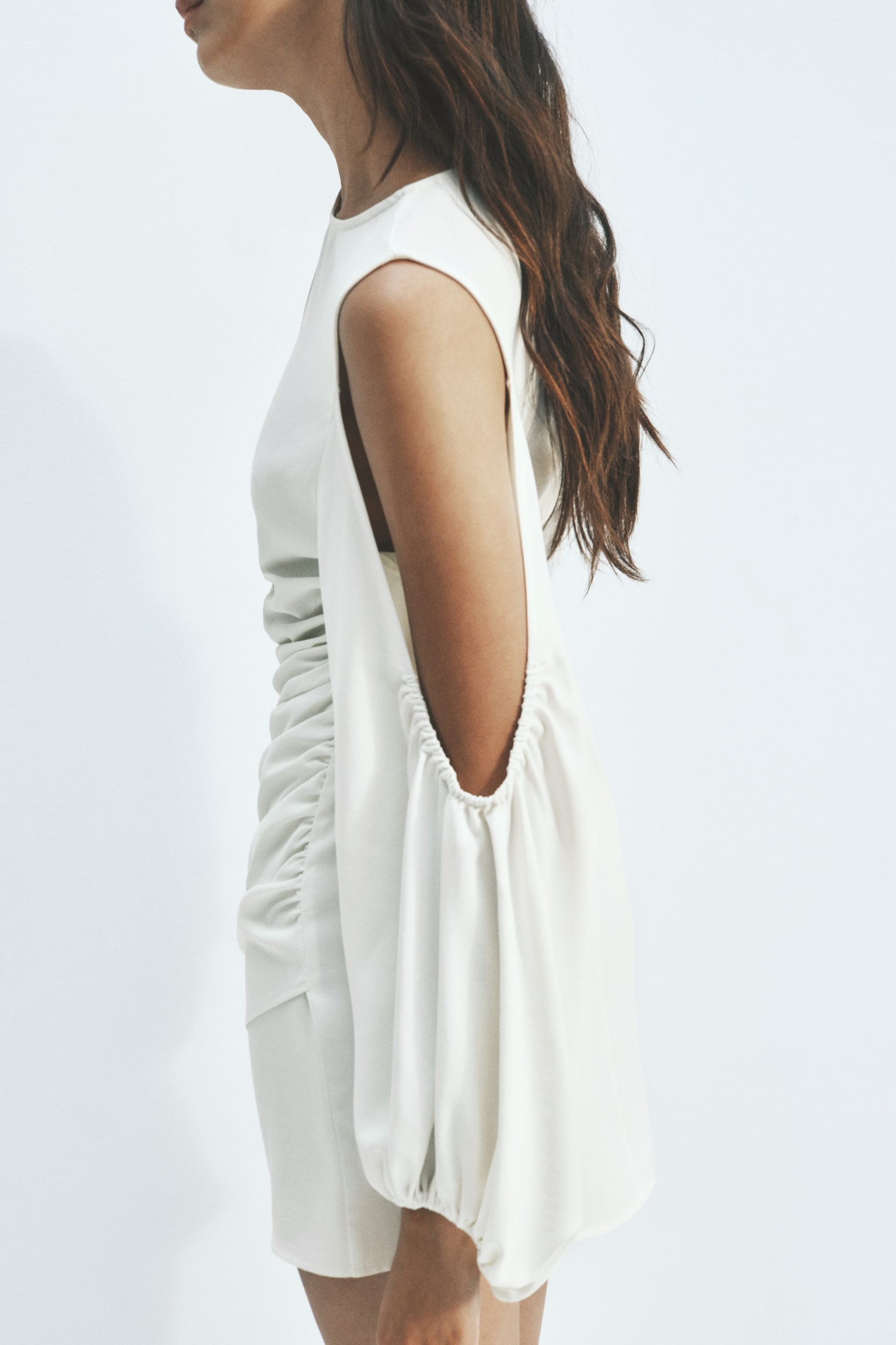 Женское платье H&M Balloon-Sleeved Open-Shoulder, цвет: Белый — фото 6