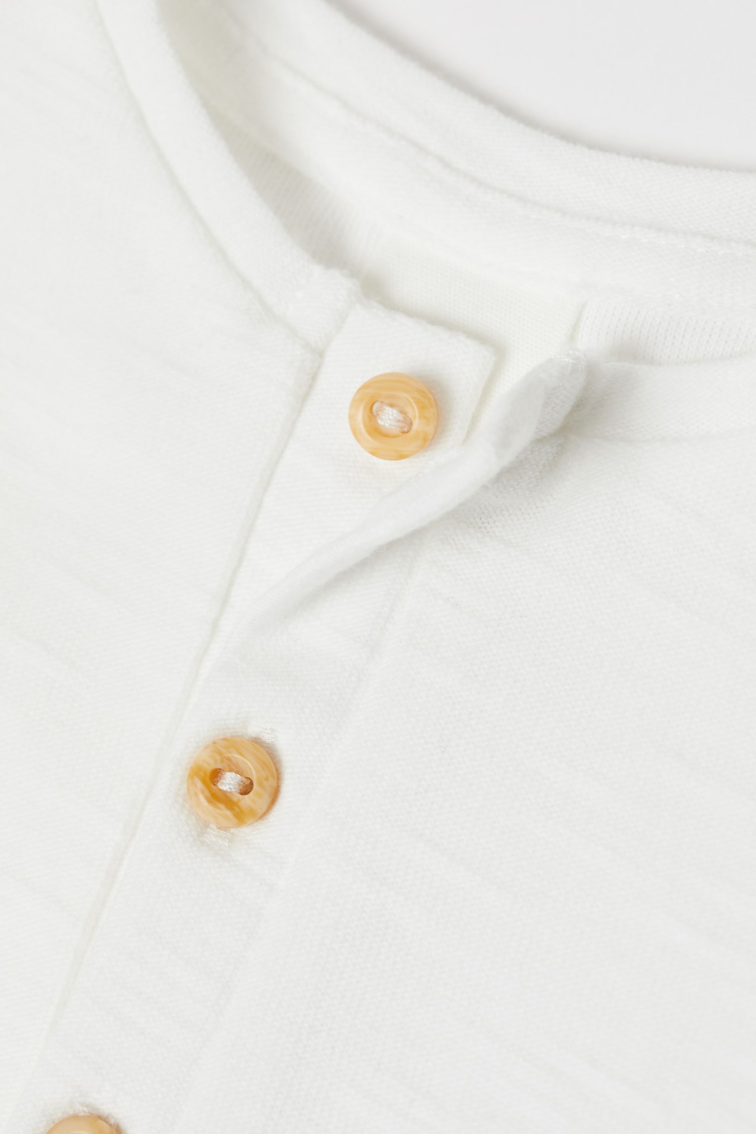 Button Detail Tee - White/Light dusky green/Light mole - 2