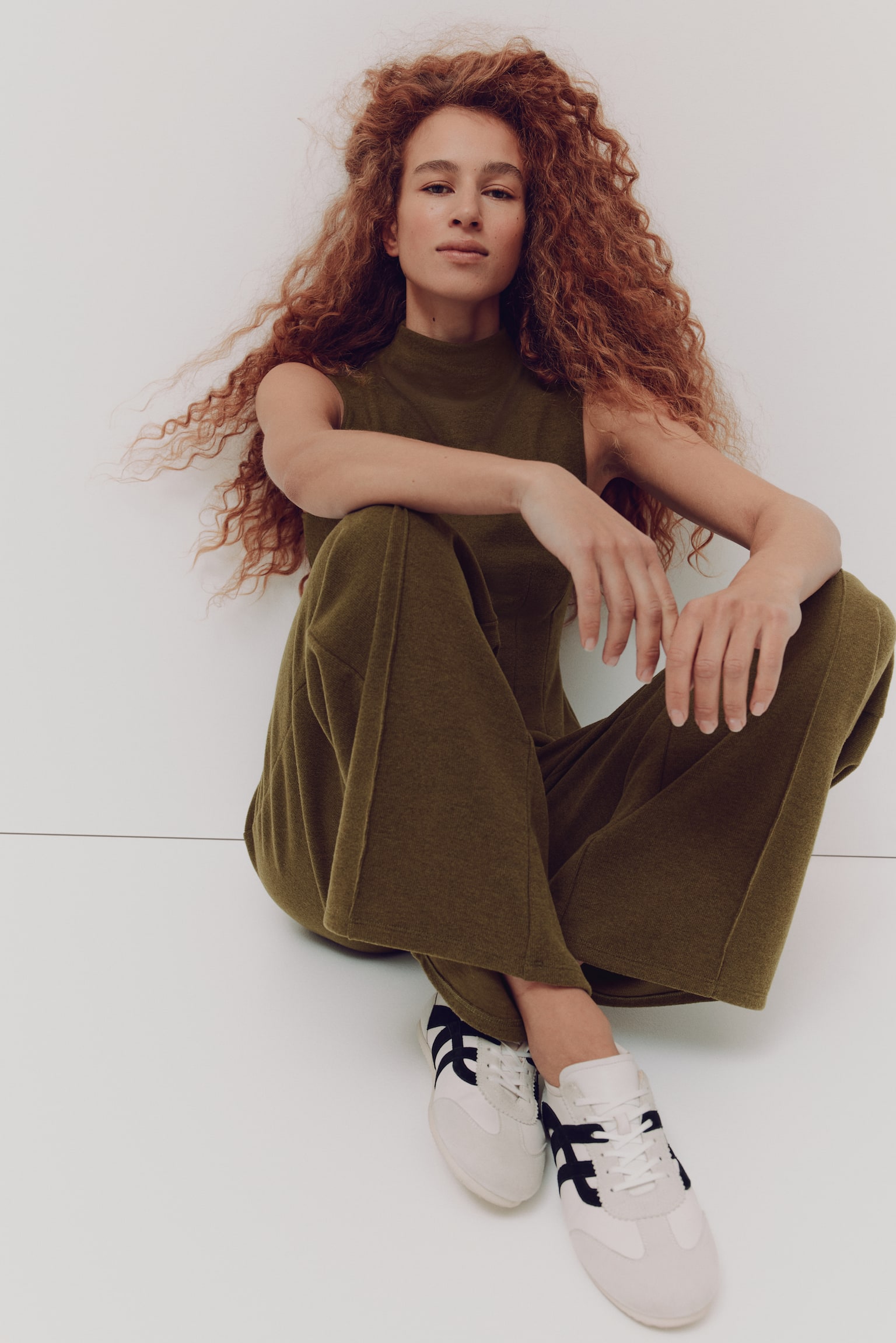 2-piece knitted set - 橄欖綠/深米色 - 3