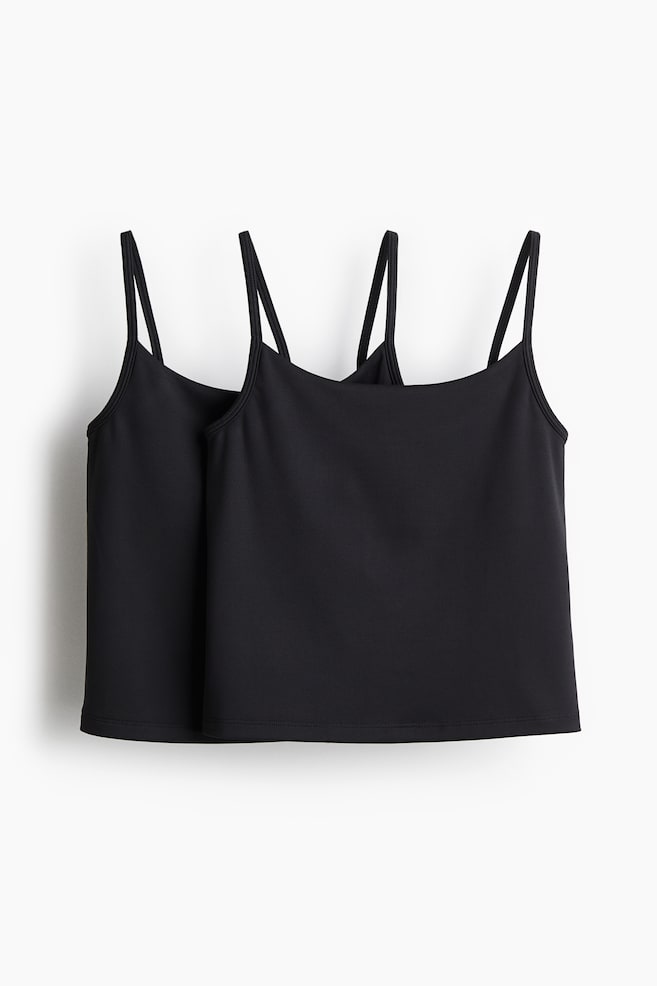 2-pack integral-top sports tops with DryMove™ - Black - 1