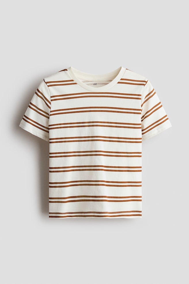 Printed Cotton T-Shirt - White/brown striped/White/striped/White/striped/Dark green/Crocodiles/Gray/Dino Crew/Dark green/Venice/Gray melange/Street Snacks/Light gray melange/SOHO/Red/Brooklyn/Red/Miami/Cream/dinosaur/Light beige/dinosaurs - 1