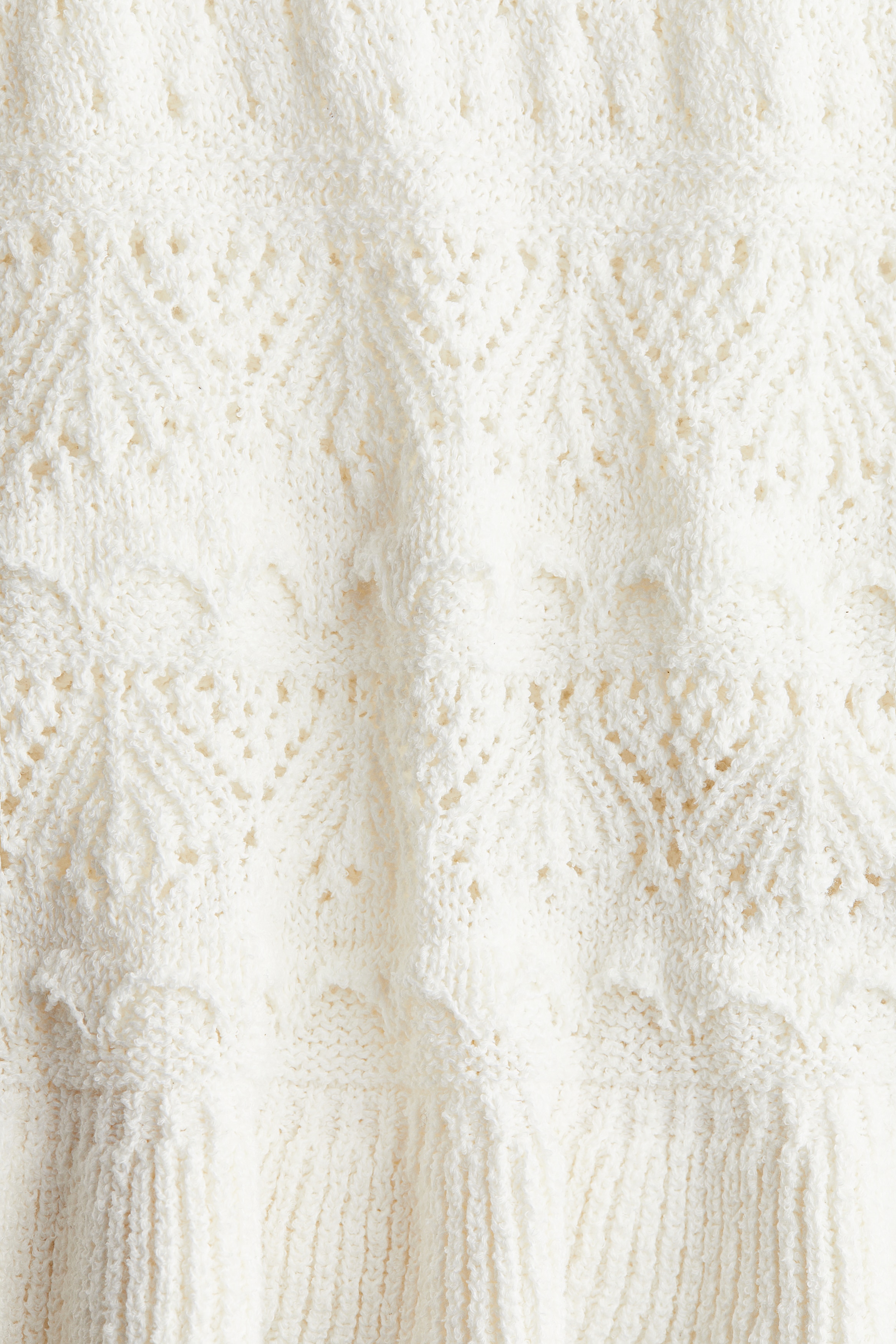 Frill-trimmed pointelle-knit jumper