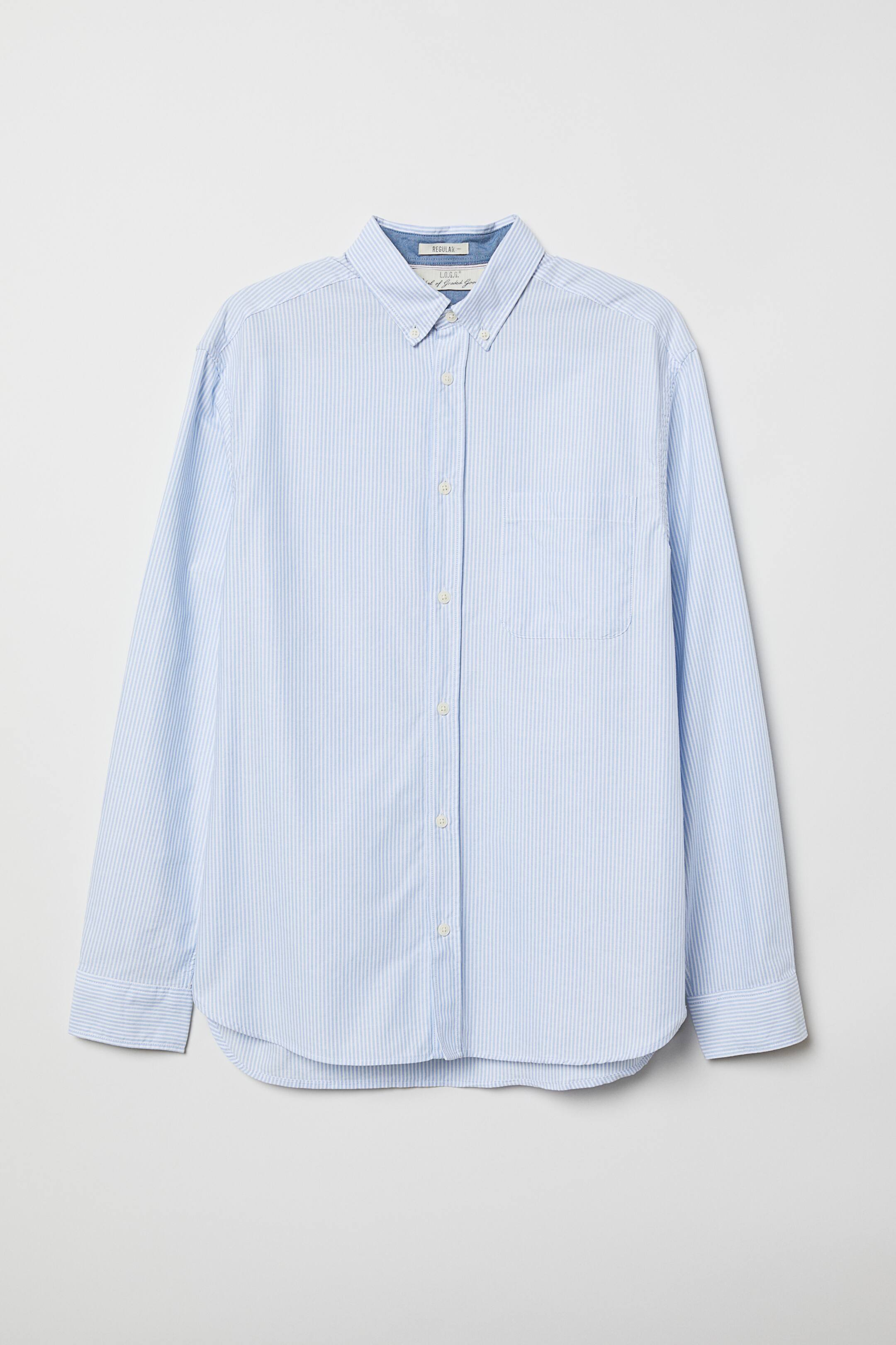 Nagyobb kép megtekintése: Normál fazonú pamuting - Világoskék/fehér csíkos - FÉRFI | H&M HU 1