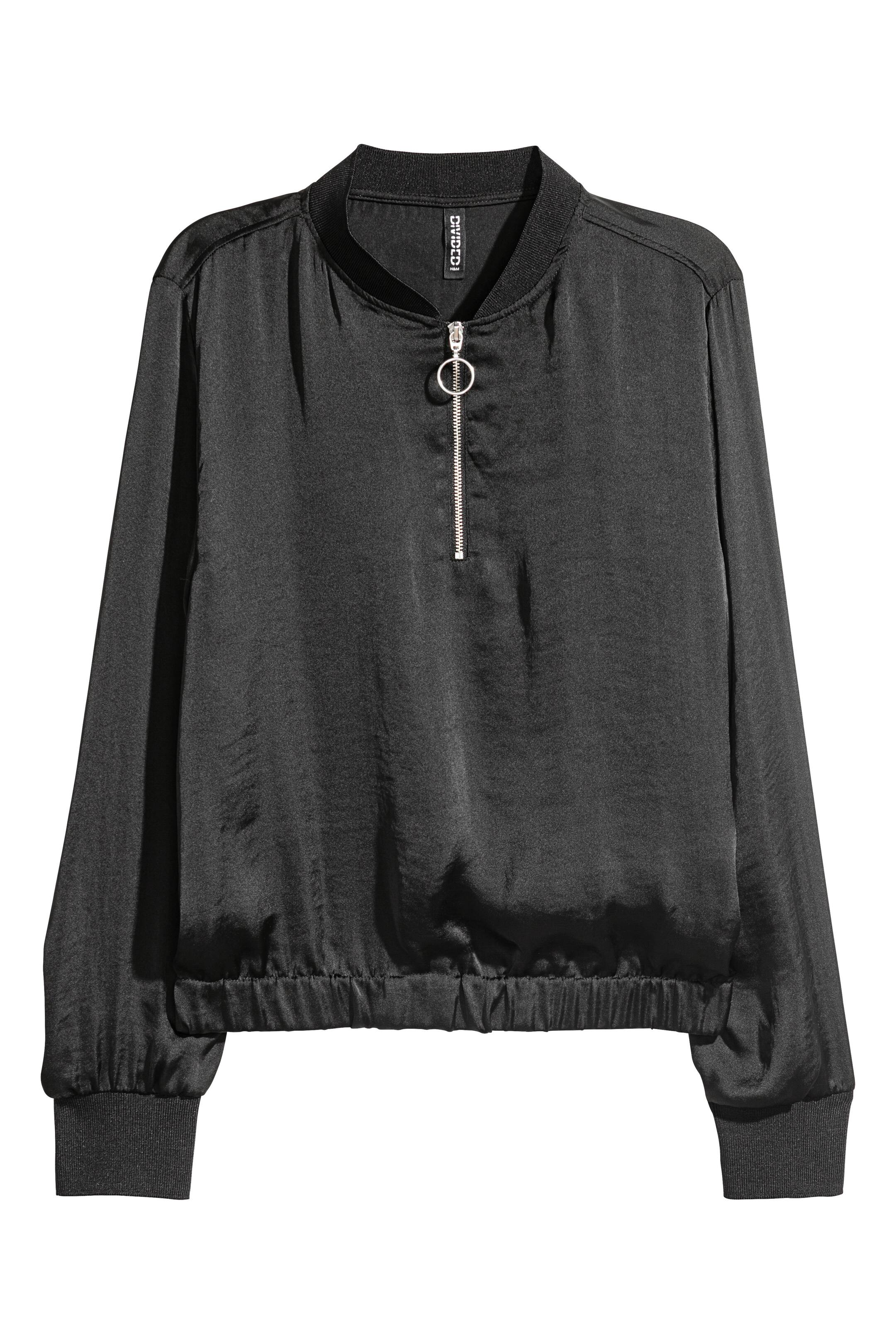 Näytä suurempi kuva: Vetoketjupusero - Musta - NAISET | H&M FI 1