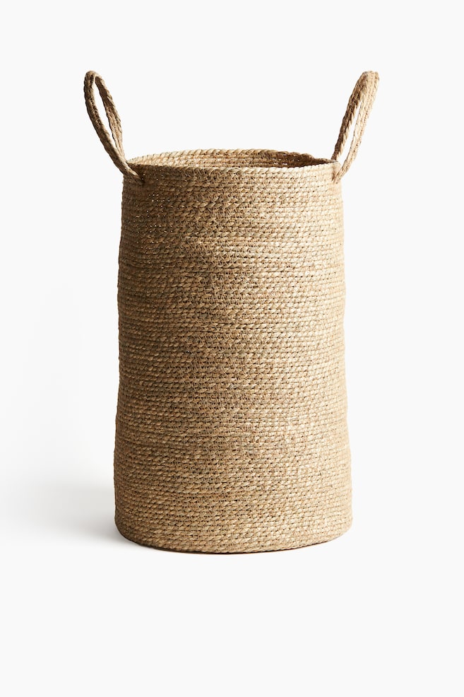 Panier à linge en jonc de mer - Beige - 1