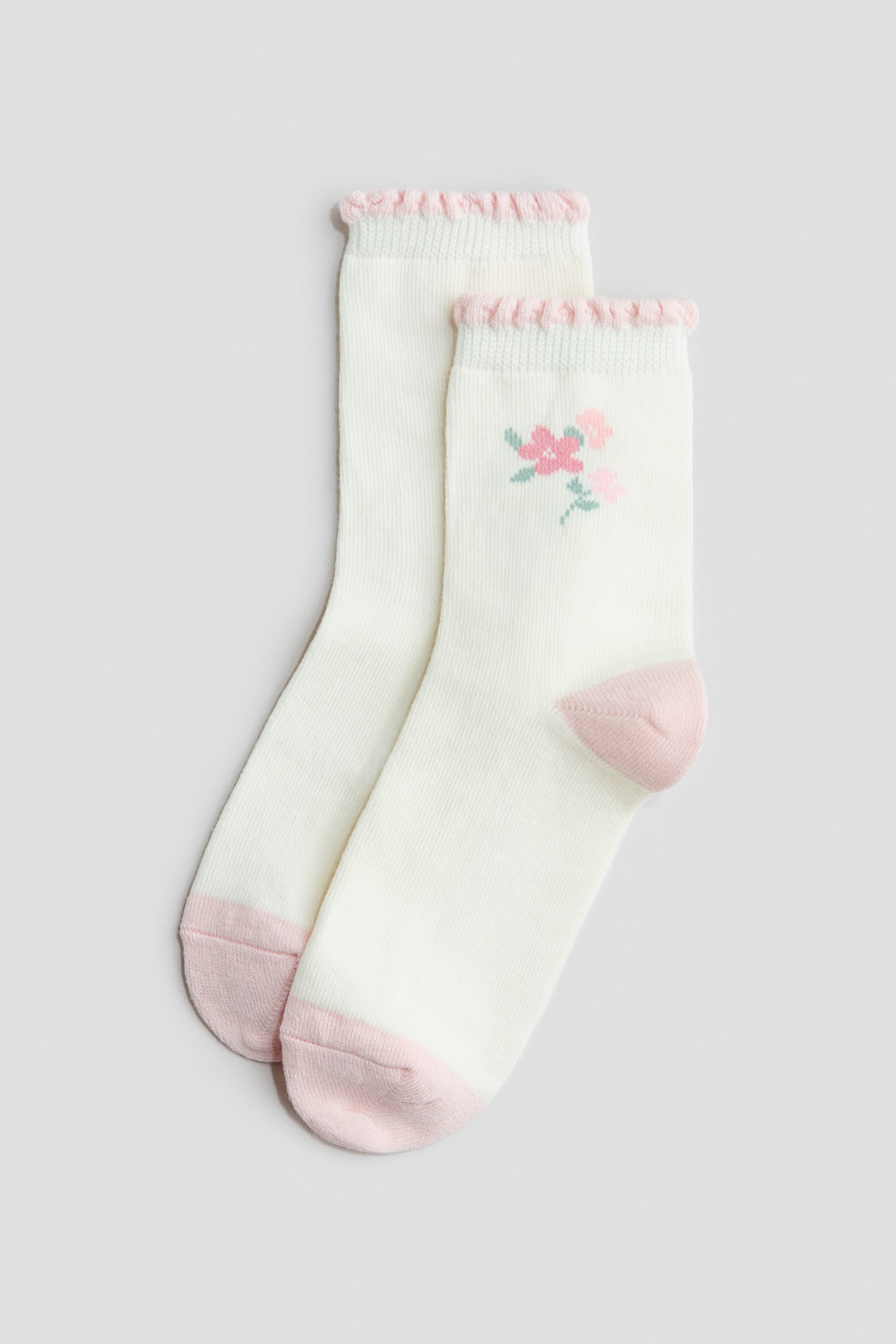 7 paar sokken - Roomwit/bloemen/Lichtroze/eenhoorn/Roze/eenhoorns/Lichtblauw/vlinders/Wit/beren/Lichtroze/aardbeien/Roomwit/bloemen/Wit/dagen van de week/Lichtroze/lichtgroen/Roze/rood/bloemen - 2