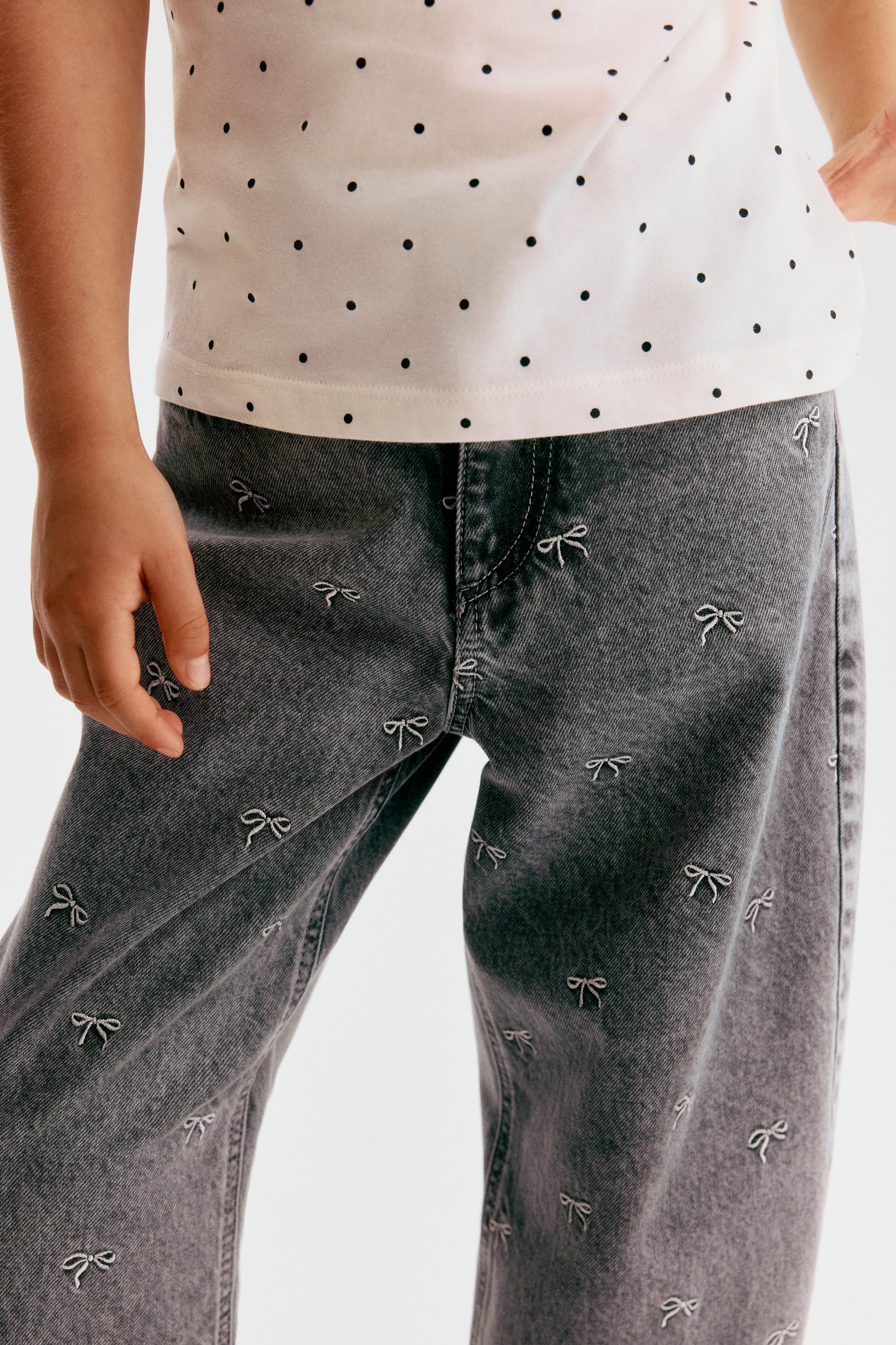 Детские джинсы H&M Loose-Fit Barrel-Leg Jeans — фото 3