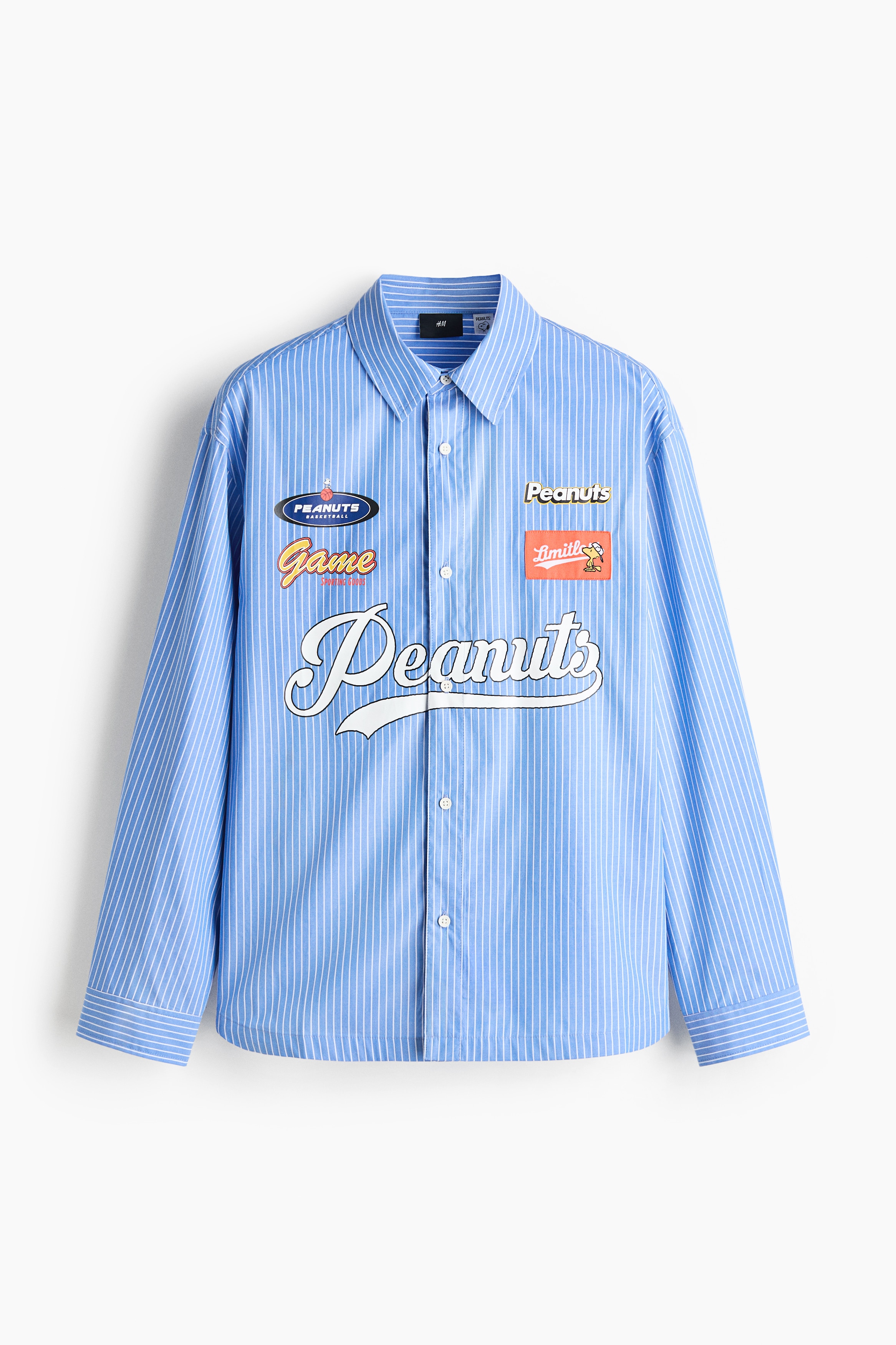 Loose Fit Printed cotton shirt - Light blue/Snoopy