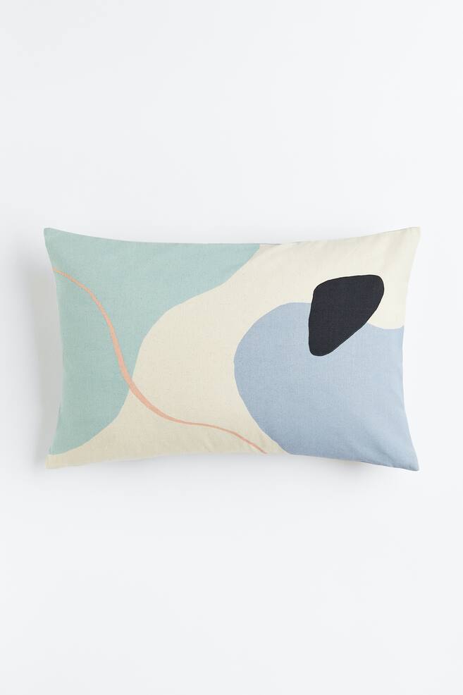 Cotton canvas cushion cover - Light blue - 1