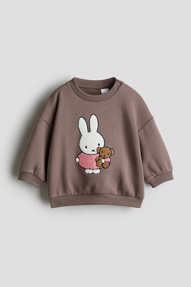 Chandail imprimé avec intérieur brossé - Brun/Miffy - 1