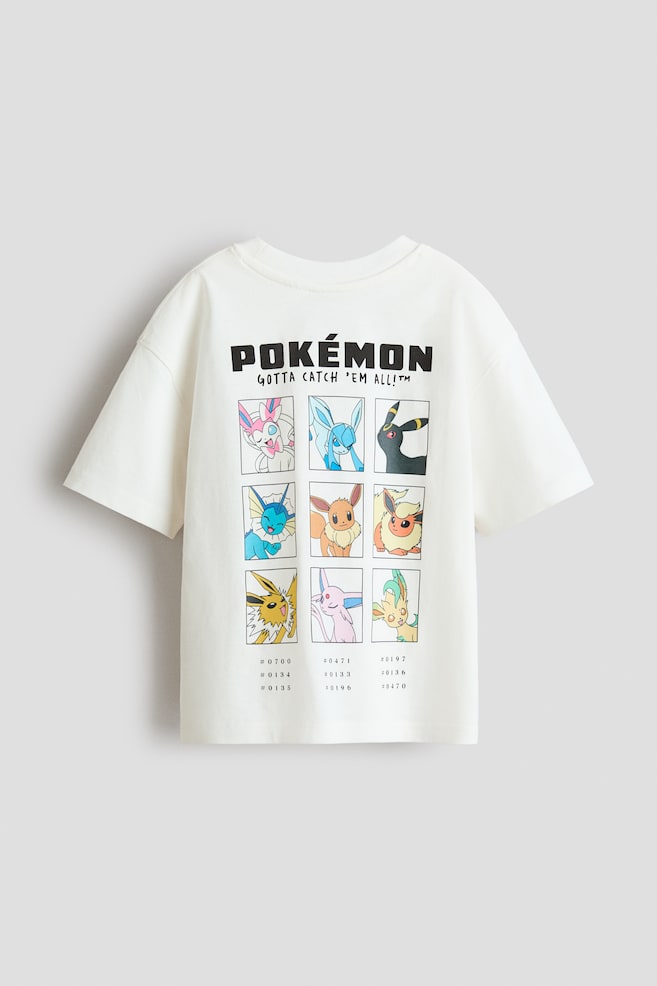 Oversized printed T-shirt-White/Pokémon - 3