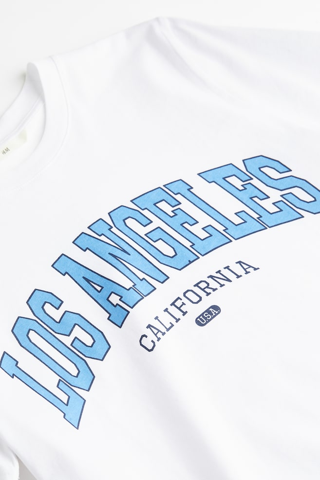 T-shirt med tryk - Hvid/Los Angeles/Lysegråmeleret/New York/Lyseblå/San Diego/Sortstribet/Paris/dc - 4