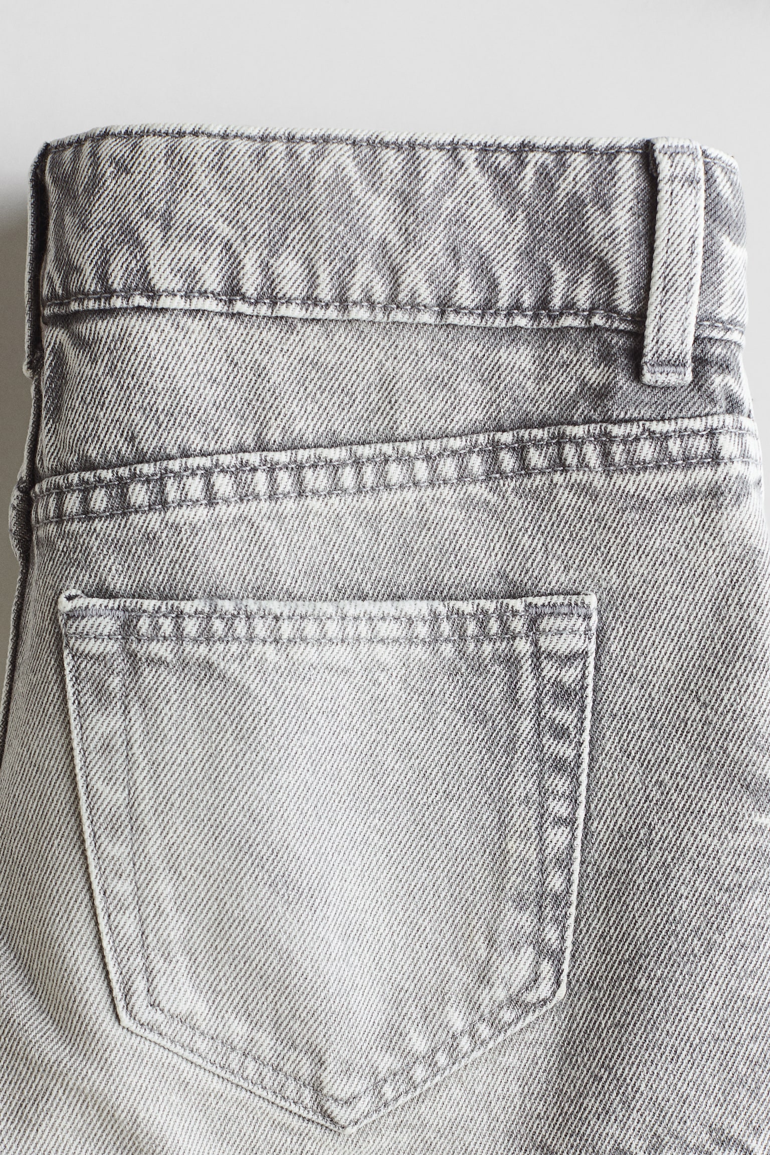 Relaxed Fit Denim shorts-Light grey - 5