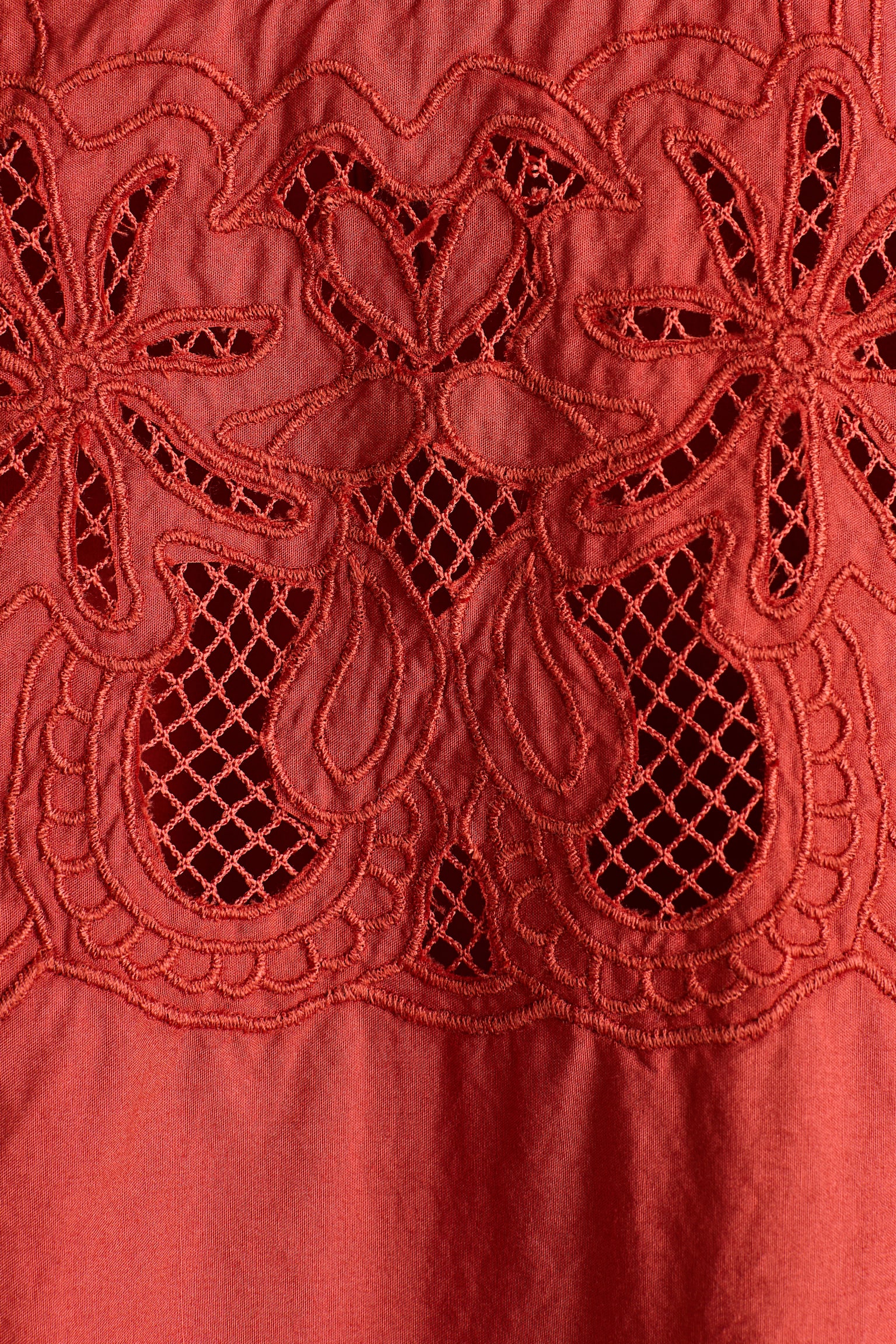 Blusa en bordado inglés - Rojo - 4