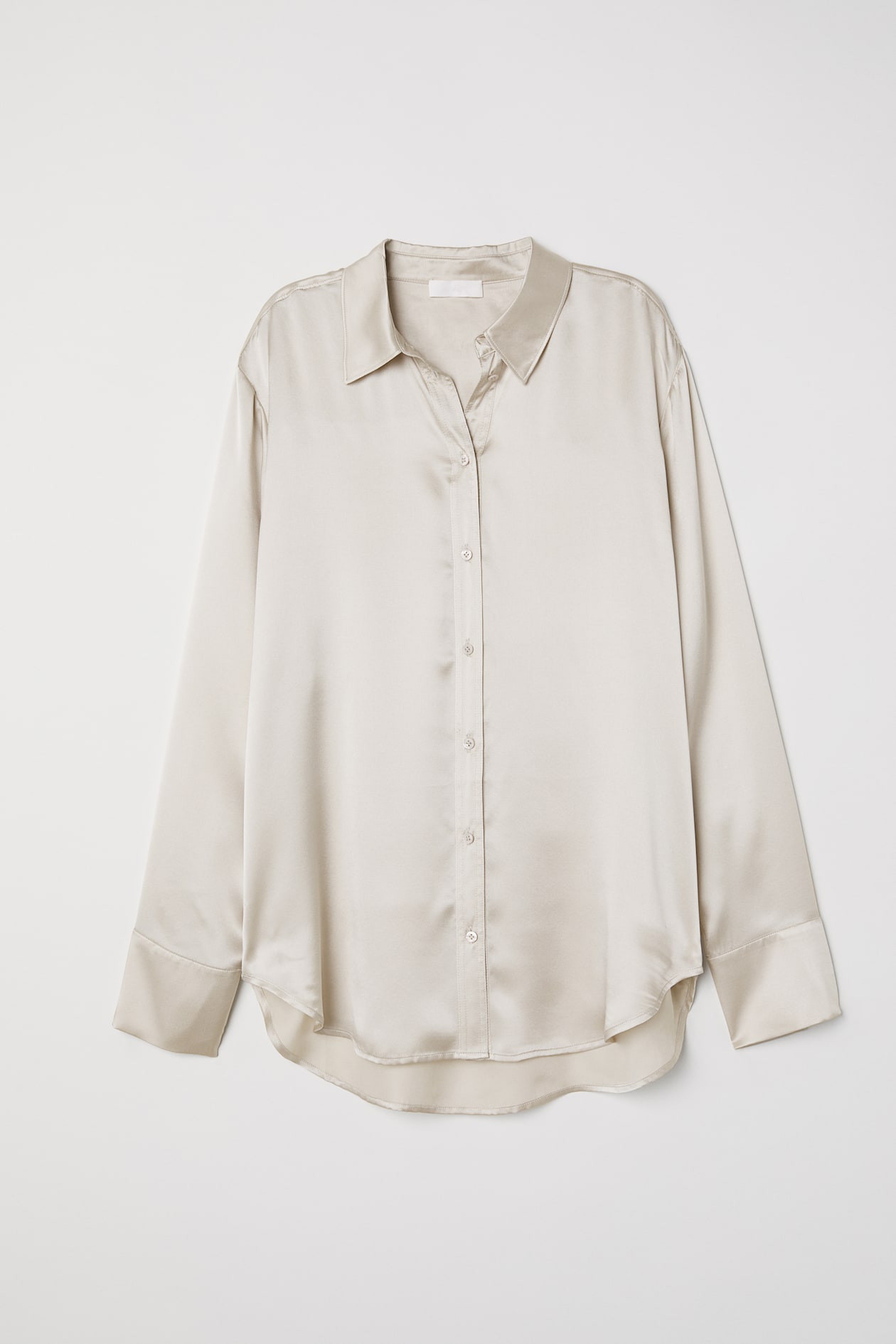 Silk Blouse - Long sleeve - Light beige - Ladies | H&M US