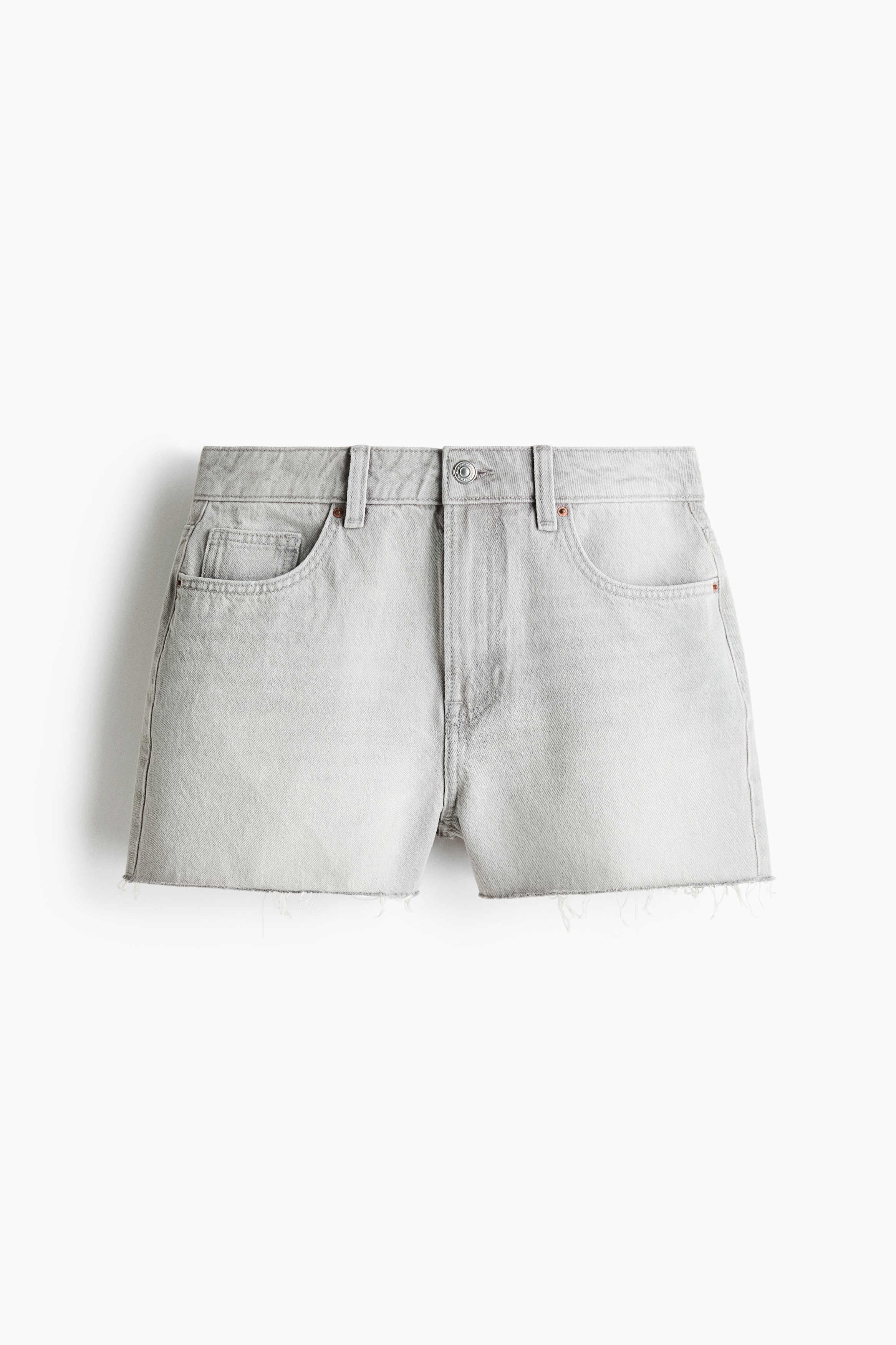 Raw-edge denim shorts - Light grey/Denim blue/Cream/Light denim blue