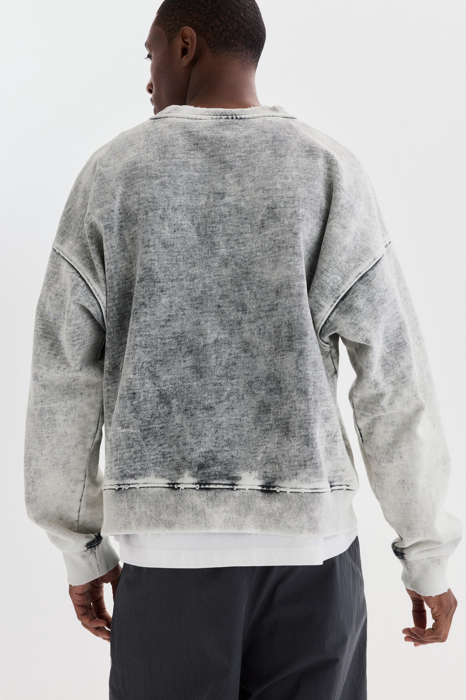 Oversized Fit Washed sweatshirt - Grey - 4