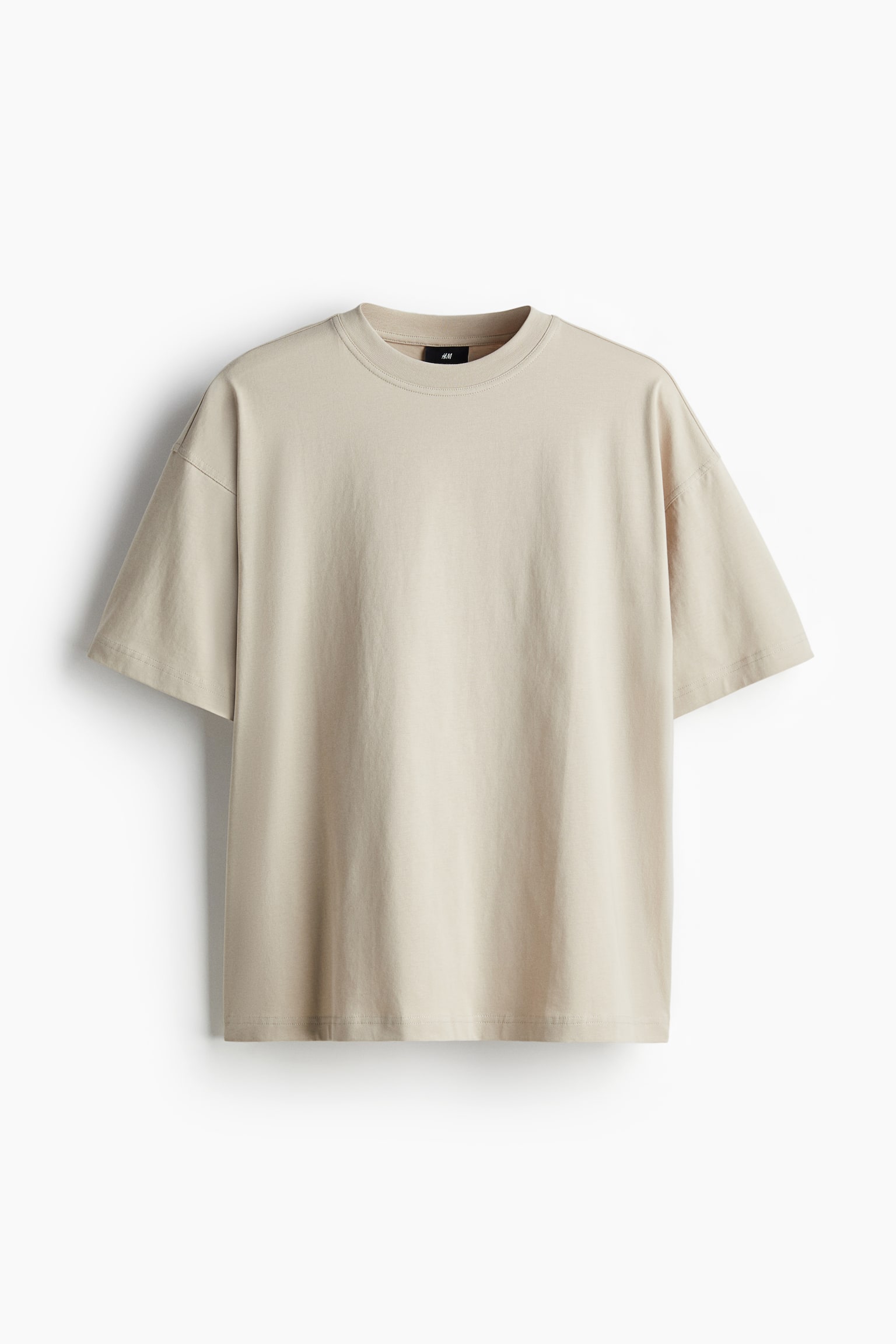 Oversized Fit T-shirt - Beige/White/Black/Beige - 2