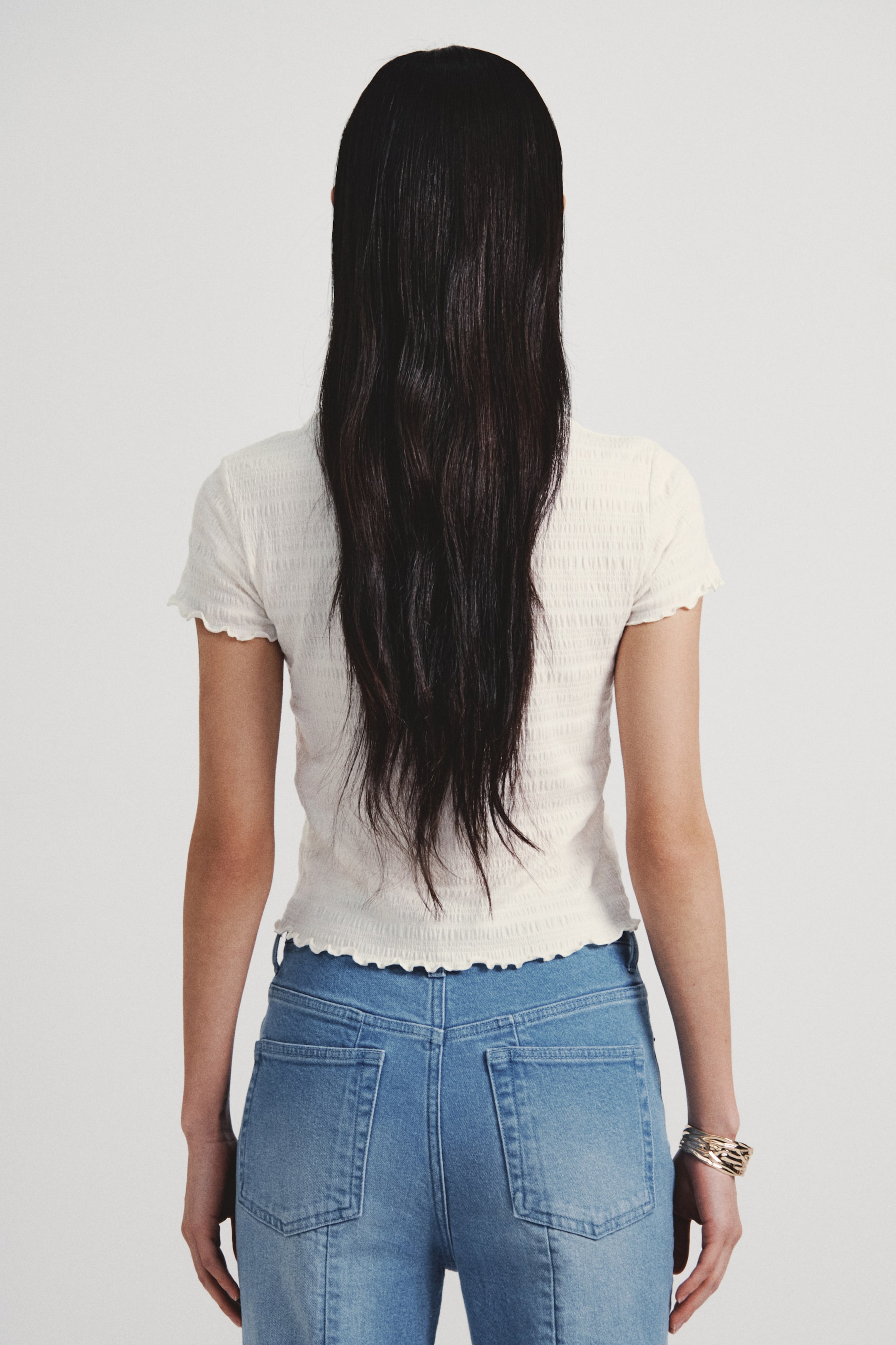 View larger image: Smocked top - Cream - Ladies | H&M SG 2