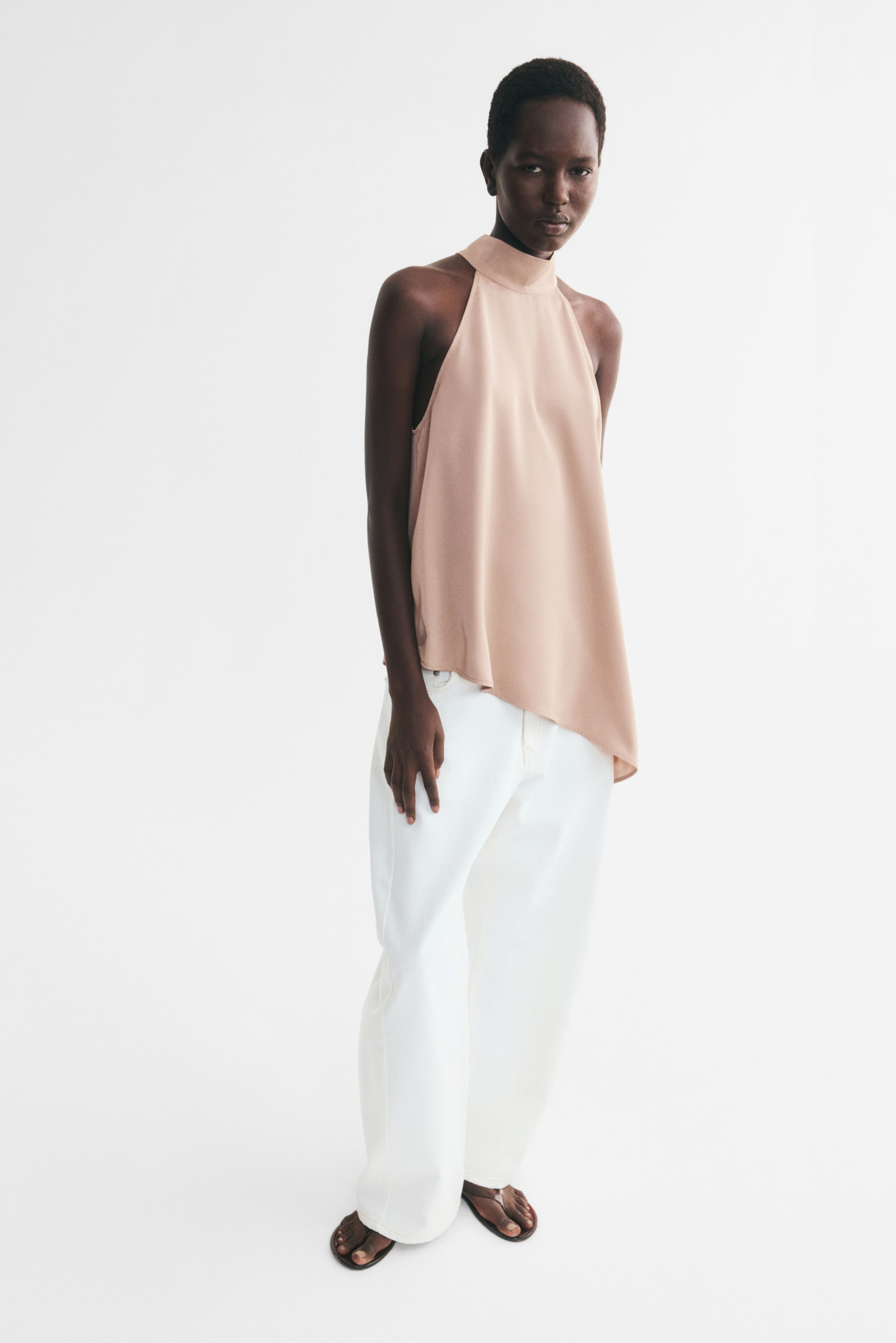 Asymmetric Satin Top