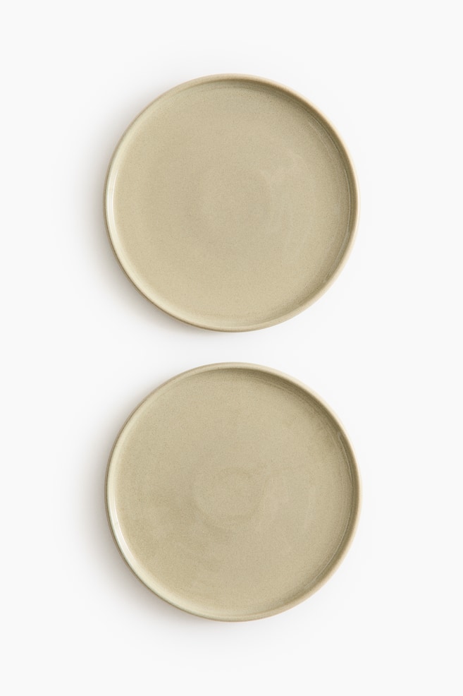2-Pack Stoneware Dinner Plates - Green - 1