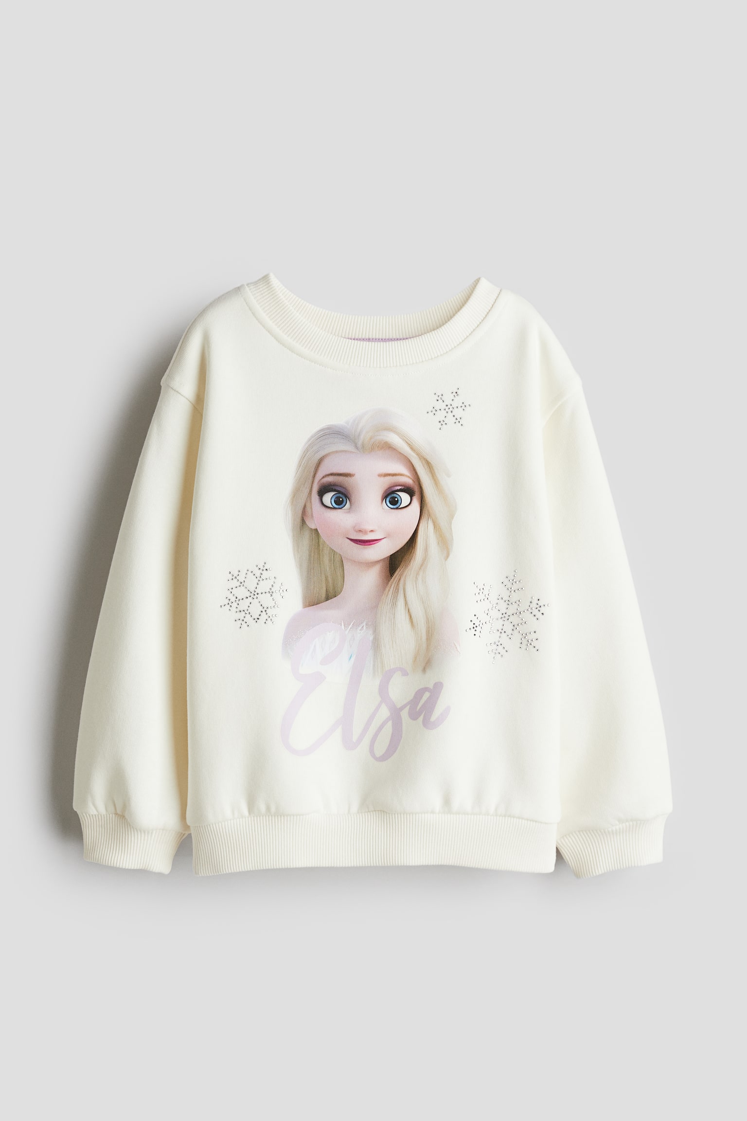 Motif-detail sweatshirt - Cream/Elsa/Light blue/Hello Kitty/Black/Minnie Mouse/Mint green/Squishmallows/Light yellow/Snoopy/Beige/Disney/Light yellow/Bluey/Light purple/Hello Kitty - 1