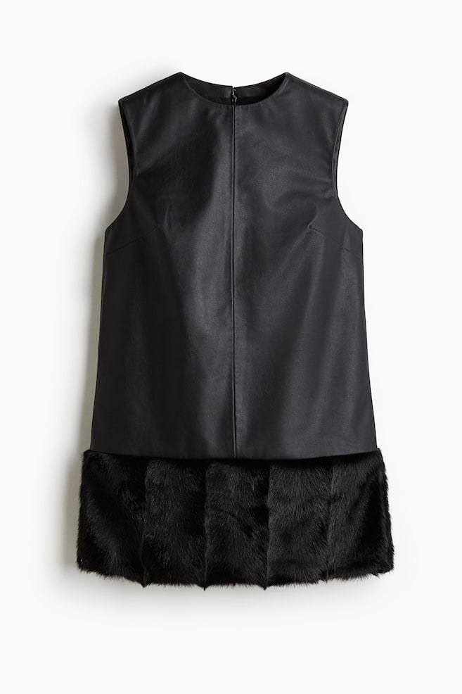 Minirobe en tissu enduit - Noir - 1