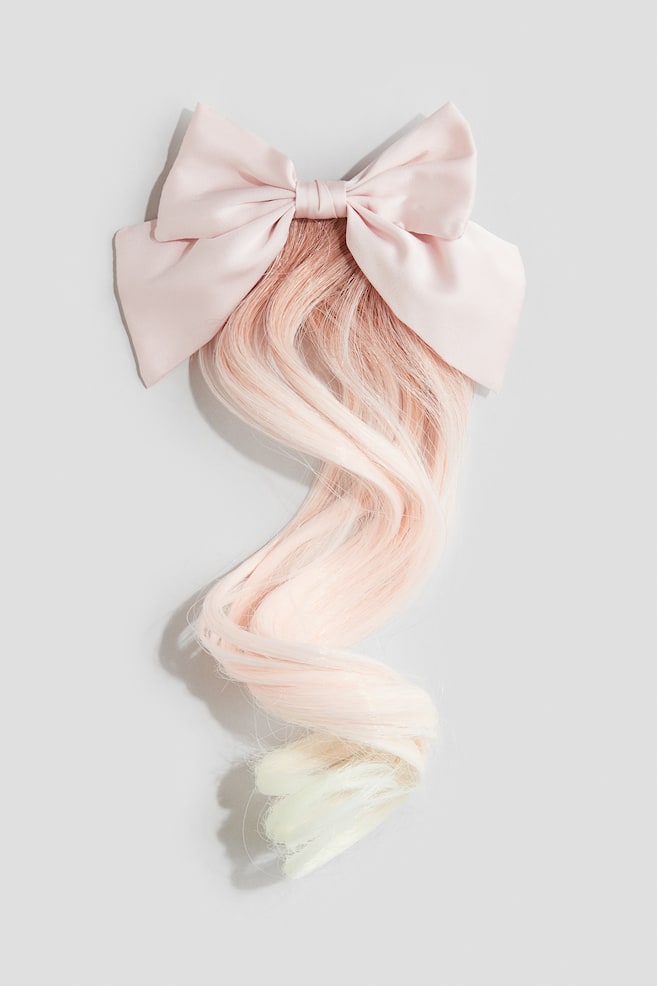 Barrette avec extensions - Rose clair/blanc - 1