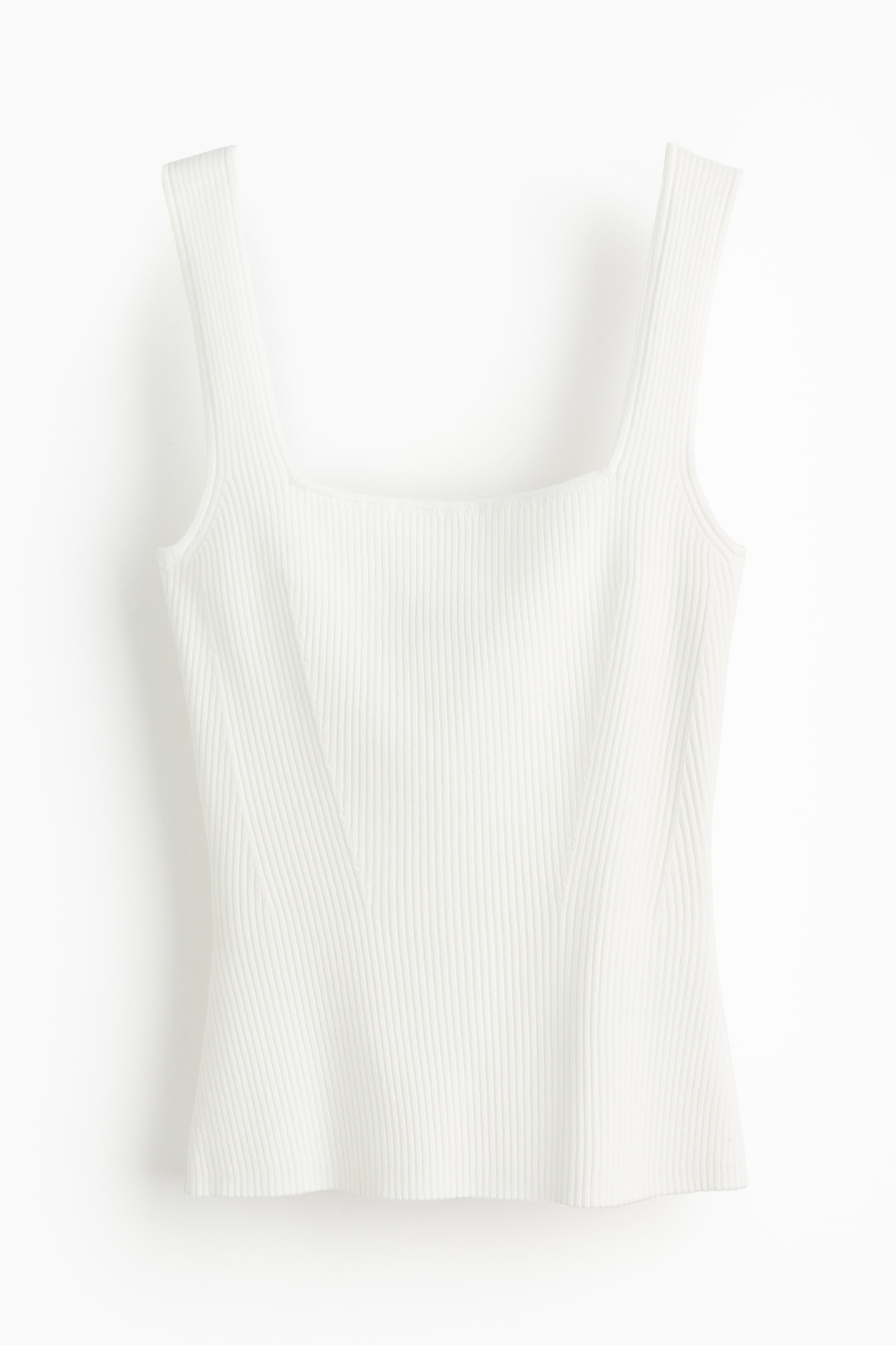 Rib-knit vest top - White - Ladies | H&M GB