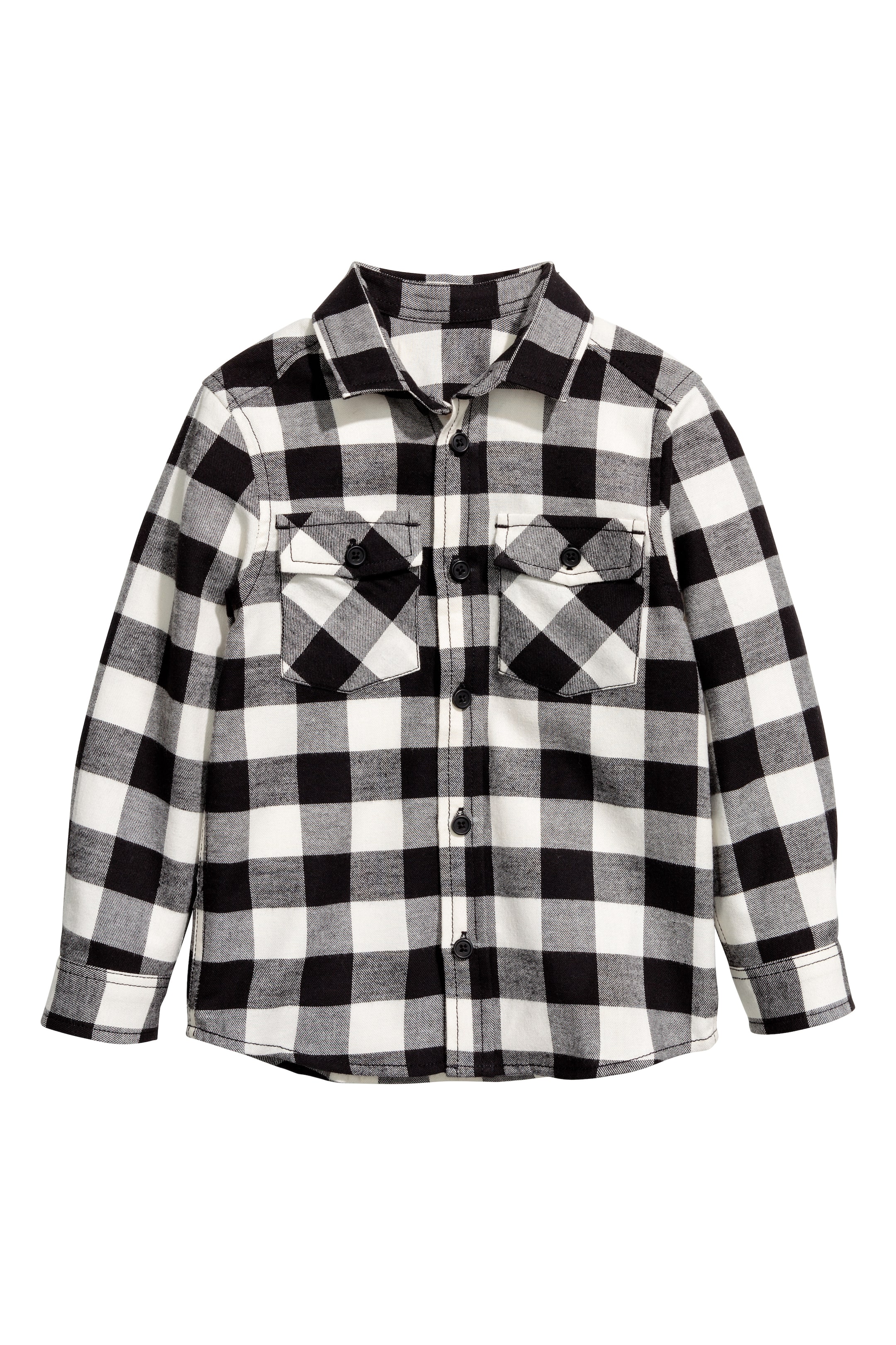 View larger image: Flannel shirt - Black/Checked - Kids | H&M GB 1