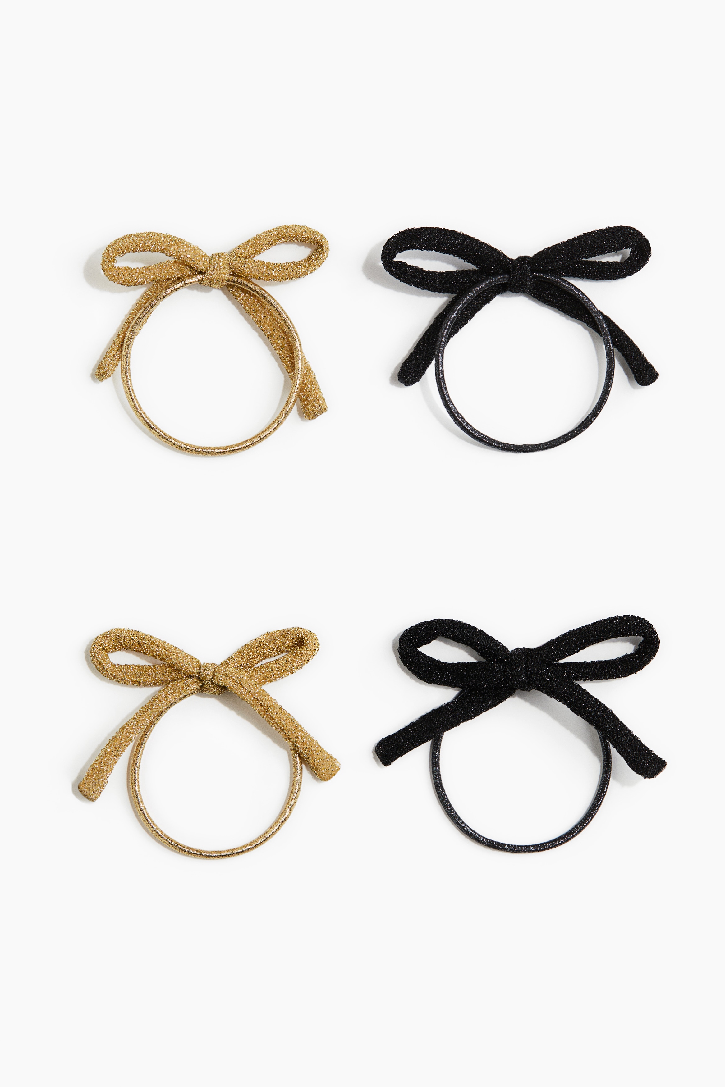 4-pack bow-detail hair elastics