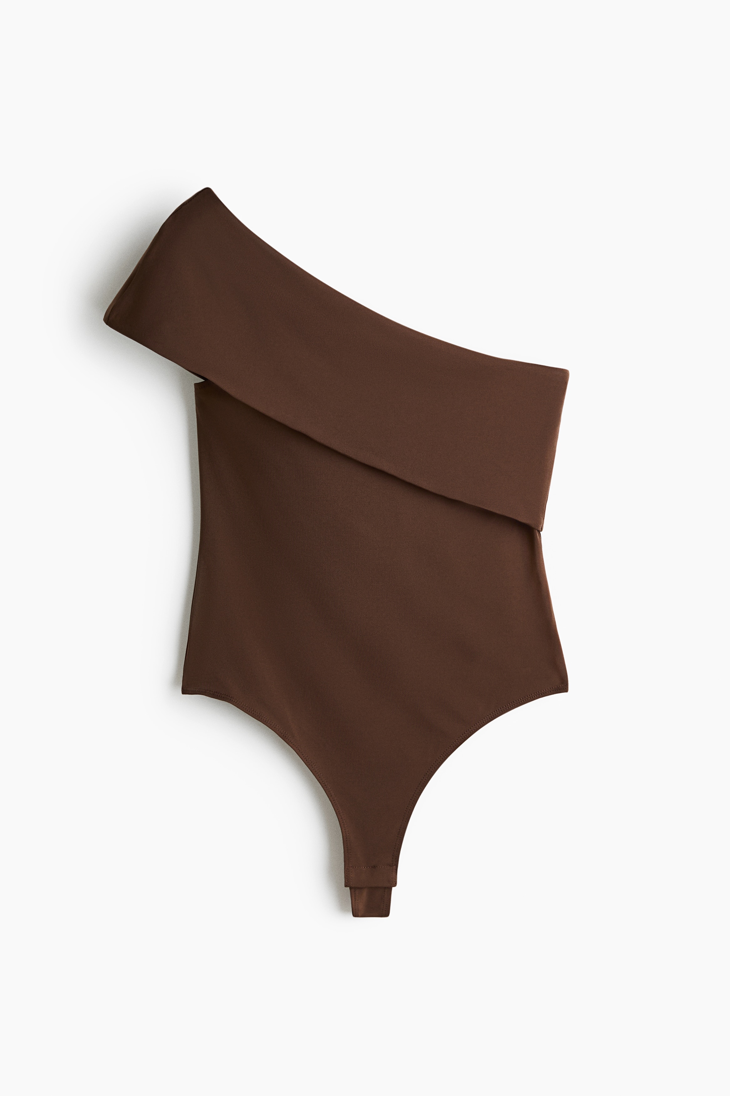 One-Shoulder Bodysuit - Brown/Black/Yellow