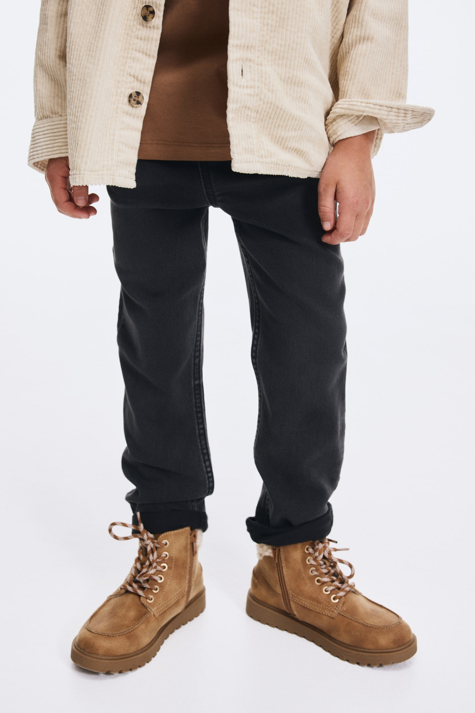 Joggers από βαμβακερό denim - Σκούρο γκρι/Μπλε denim - 5