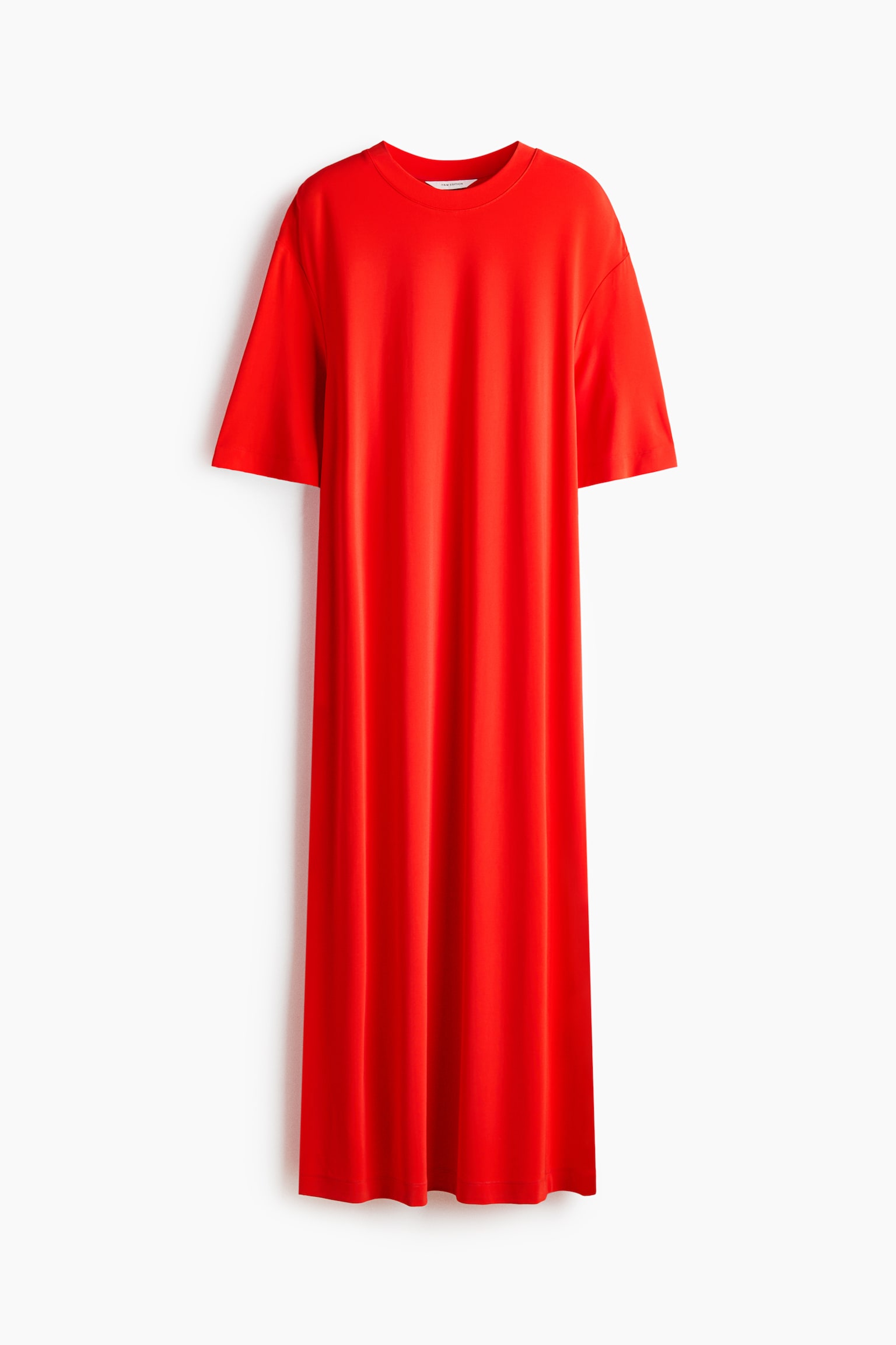 Long T-shirt dress-Bright red - 2