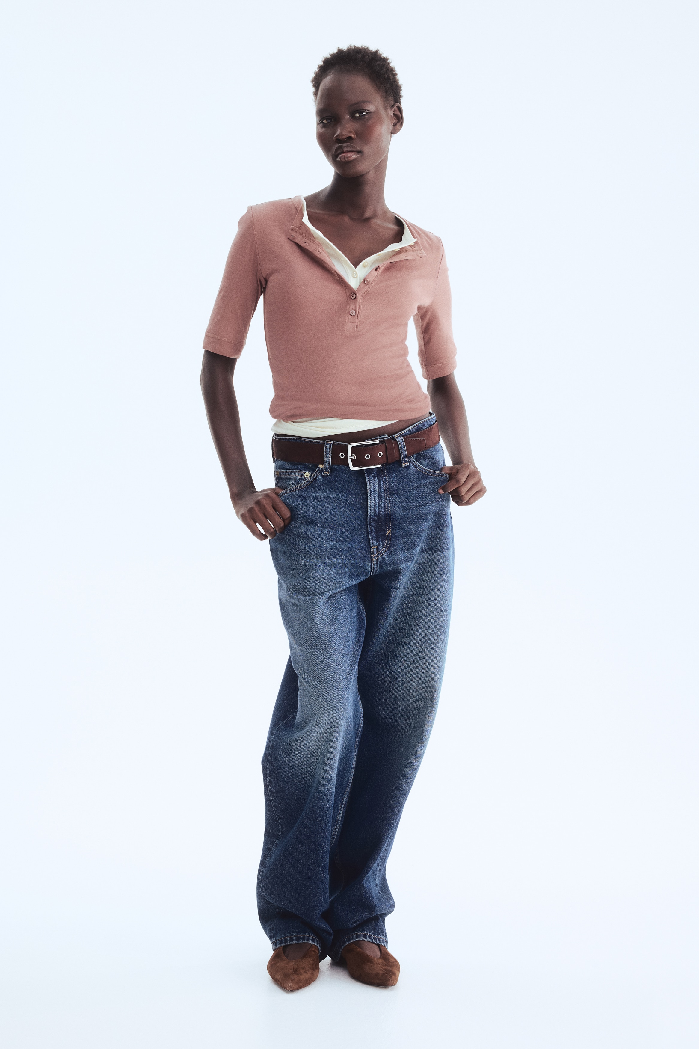 Bluza od pima pamuka - Tamna prašnjavoružičasta/Svetlobež/Tamnosmeđa