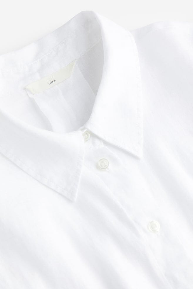 Oversized skjorte i lin - Hvit/Sort/Lys beige/Cerise/dc/dc - 5