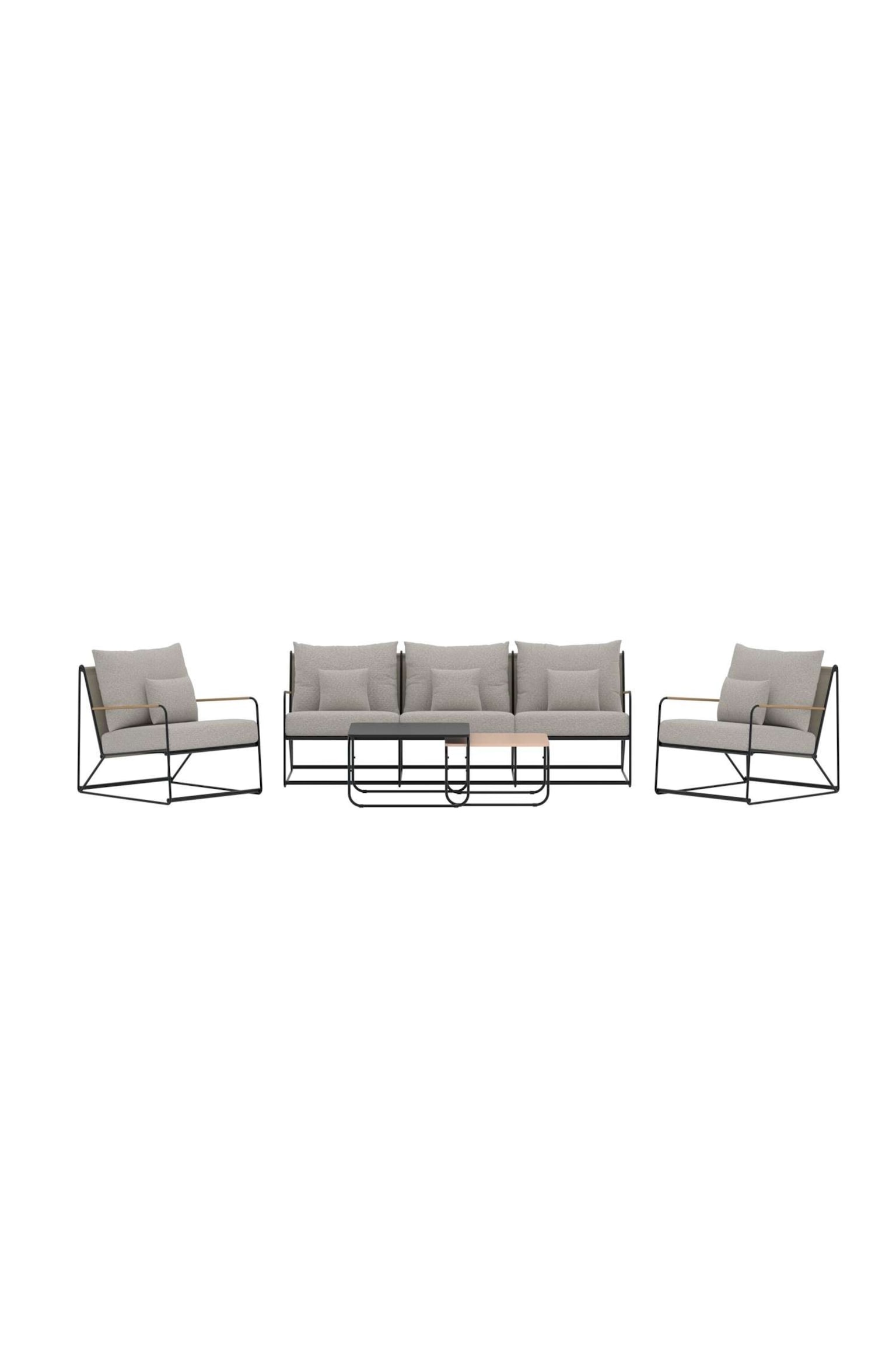 Palazzo Sofa-set-Bouclé, Schwarz - 1