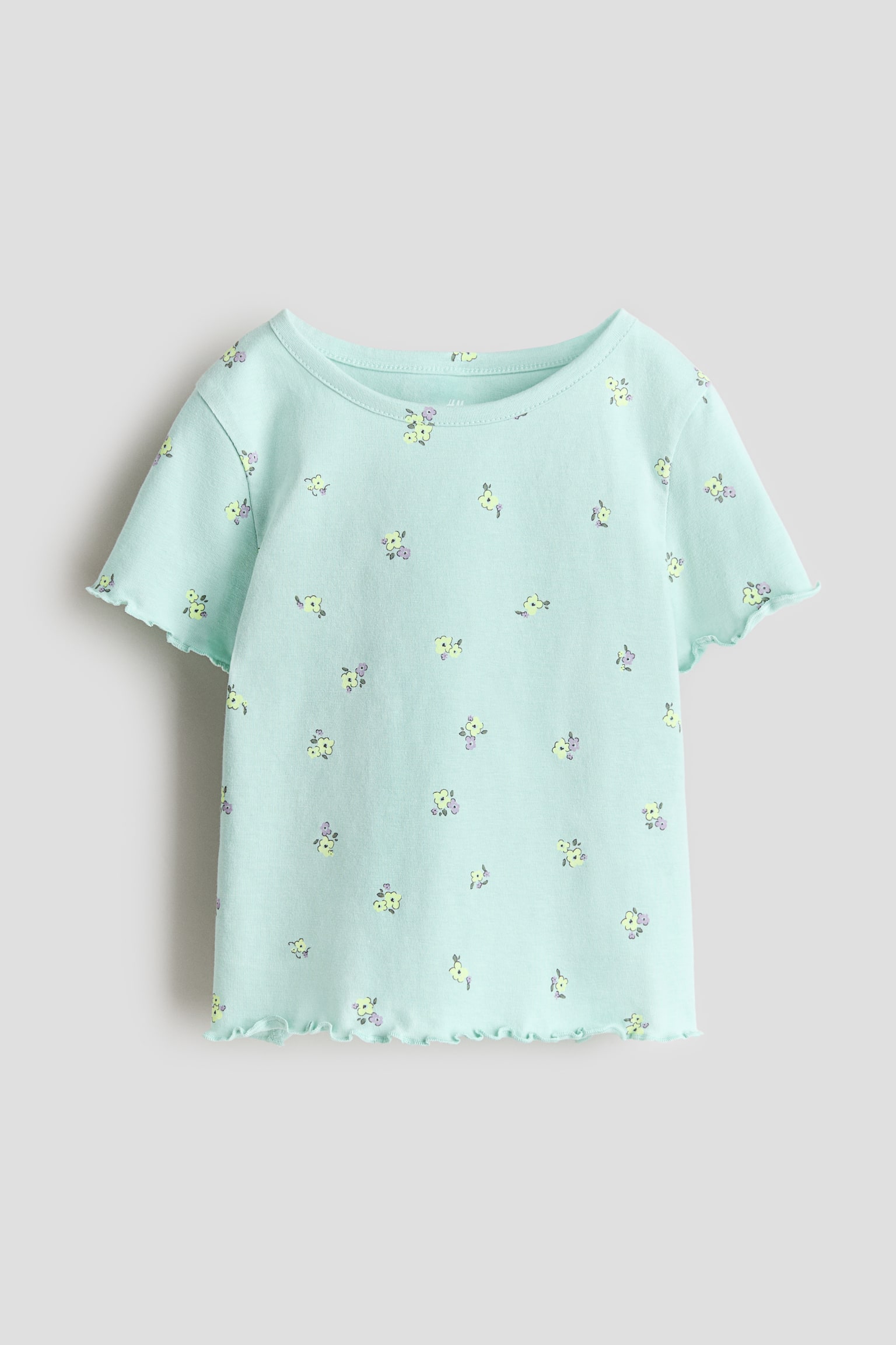 Cotton Top with Overlocked Trim - Mint green/floral/Light dusty purple/cherries/Cream/cherries