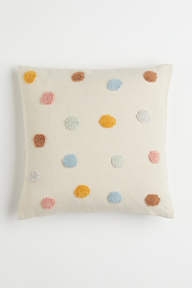 Cotton cushion cover - Light beige/Spotted/Light beige/Rainbow - 1