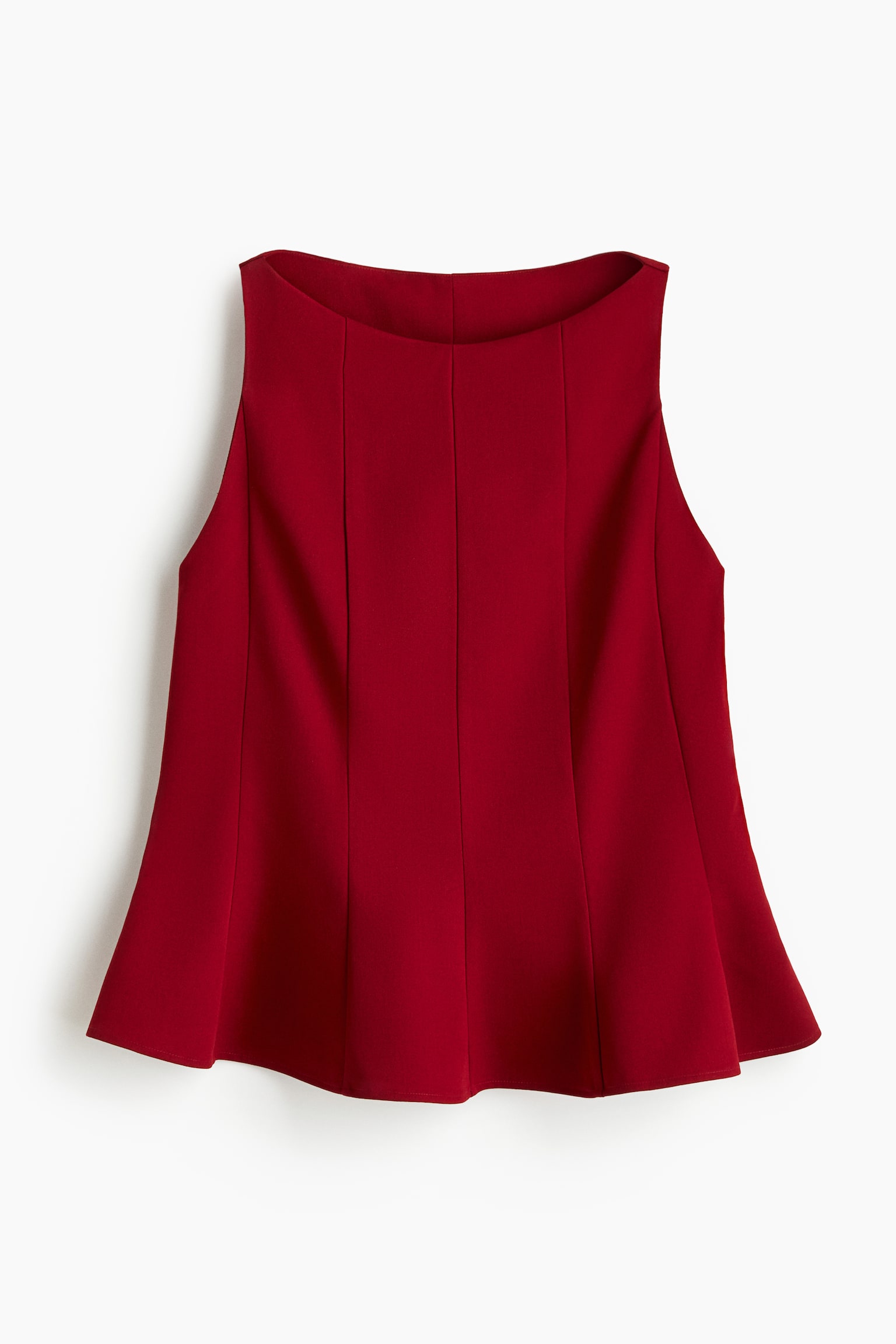 Áo ba lỗ peplum - Màu đỏ đậm - 1